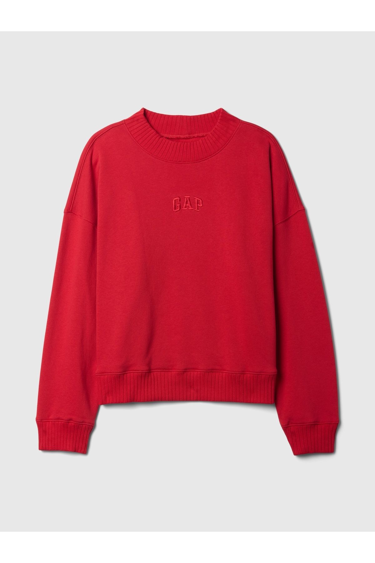 Kadın Kırmızı Gap Logo Vintage Soft Balıkçı Yaka Fleece Sweatshirt