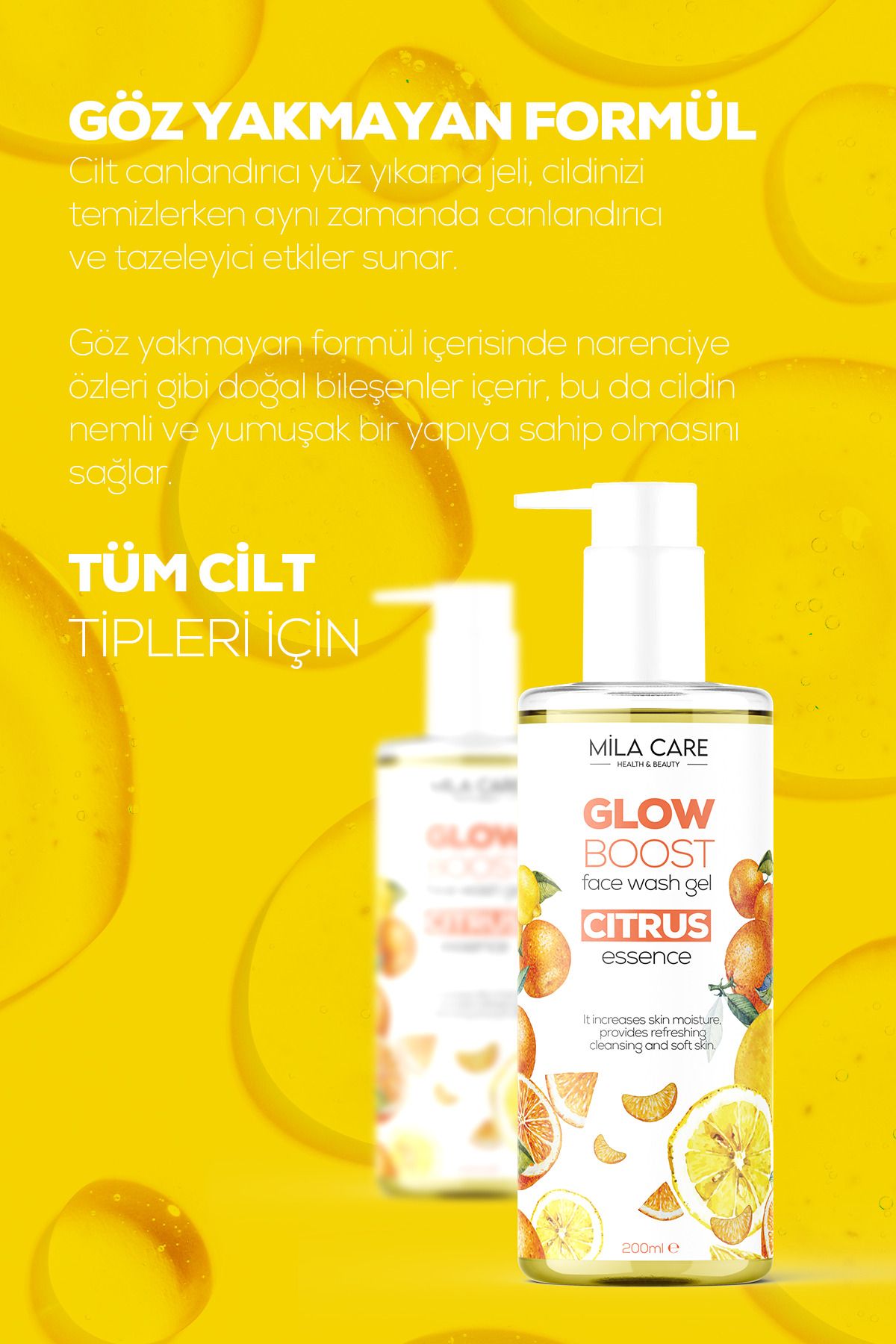 Glow Boost Citrus Makyaj ve Yüz Yıkama Jeli 200 ml x 3 Adet