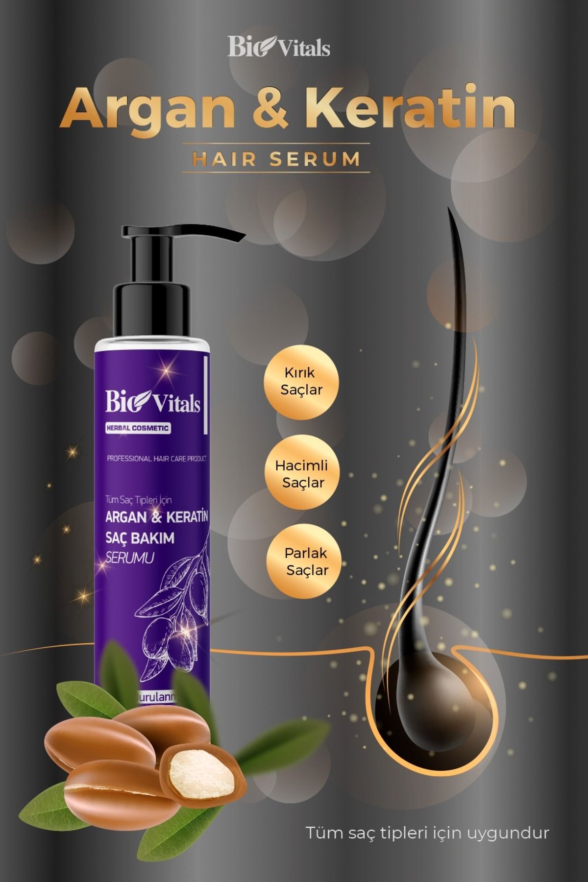 Bio Vitals Argan Keratin SaçBakım Serumu Duru...