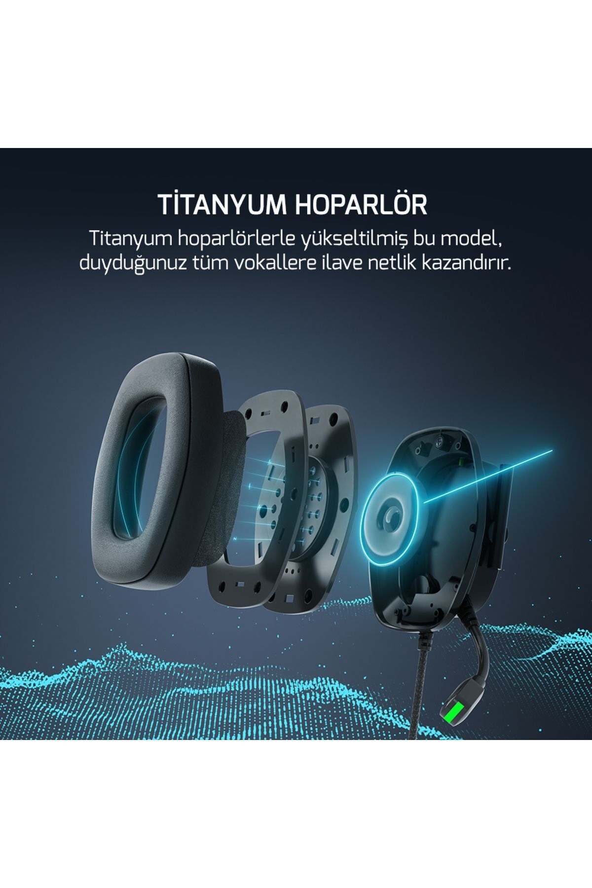 Kai Titanium X Siyah Manyetik Pad Rgb Gaming Kulaklık