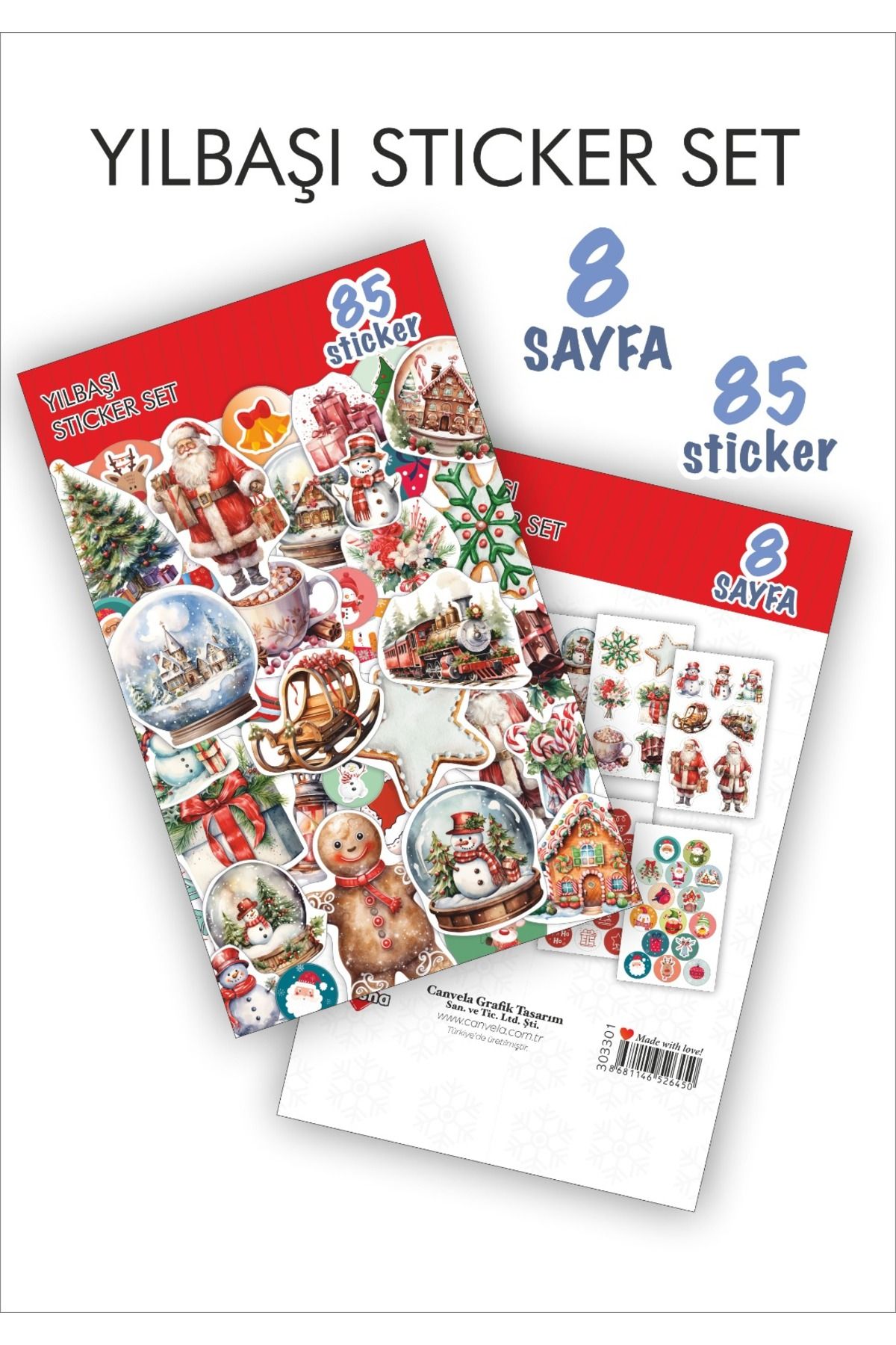 İstisnaYılbaşı Sticker Book85 Adet 8 Sayfa Ye...