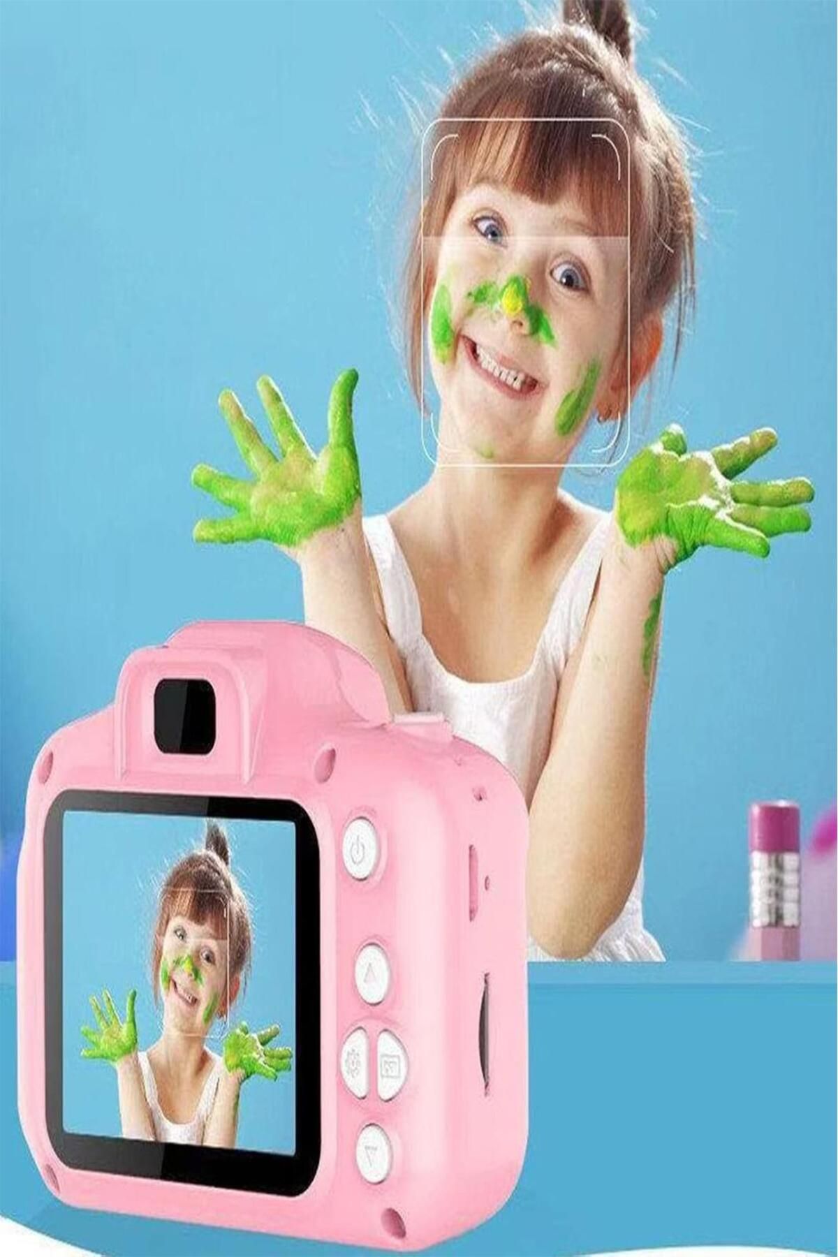 Dijital Fotoğraf Makinesi Çocuk Mini 1080p Hd Kamera Selfiee Pembe