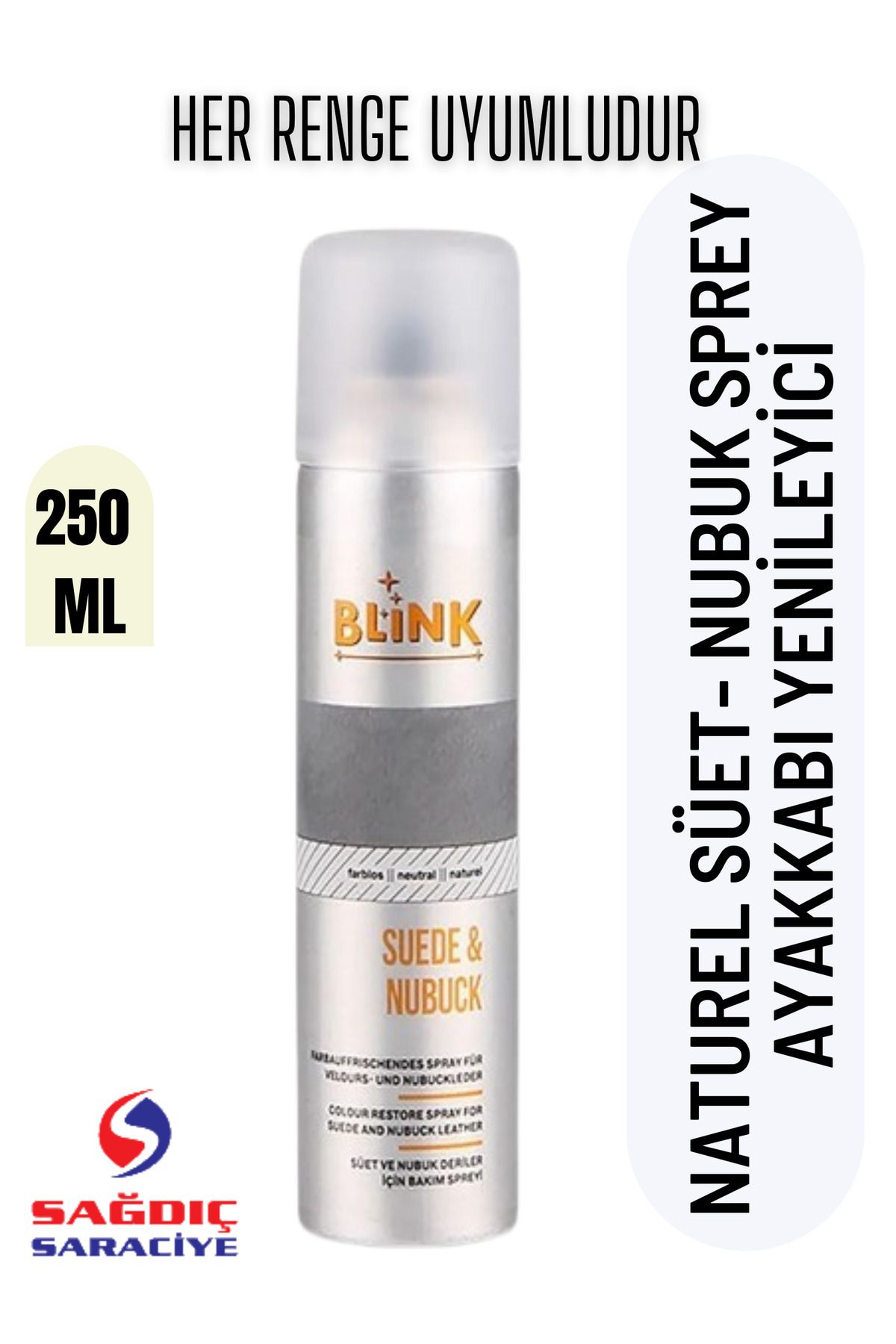 Blink Süet Nubuk SpreyNaturel Renk 250 Ml