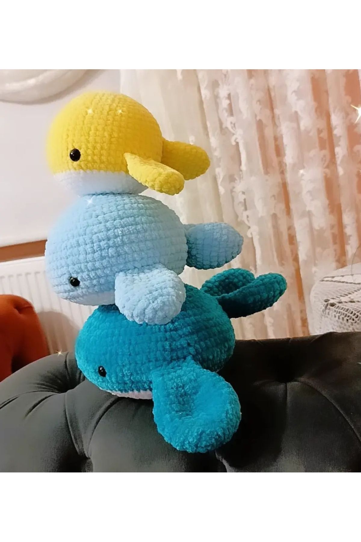 Amigurumi Kadife 3lü Balina Kardeşler