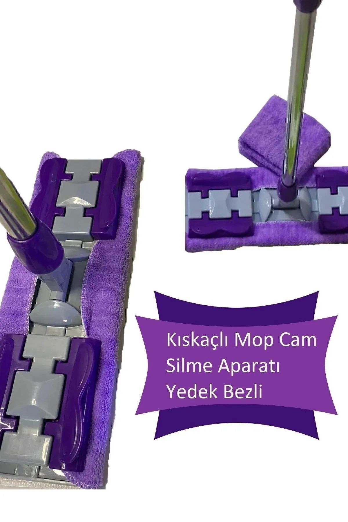 La FortivaKıskaçlı Cam SilmeMopu Mikrofiber Y...