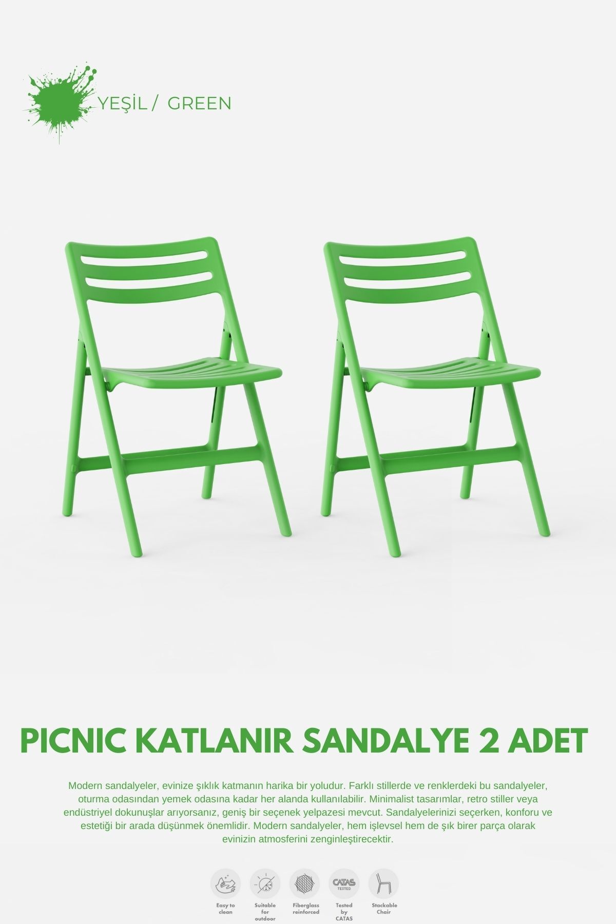 Daim Plastik PİKNİKKATLANABİLİR SANDALYE 2 Li...