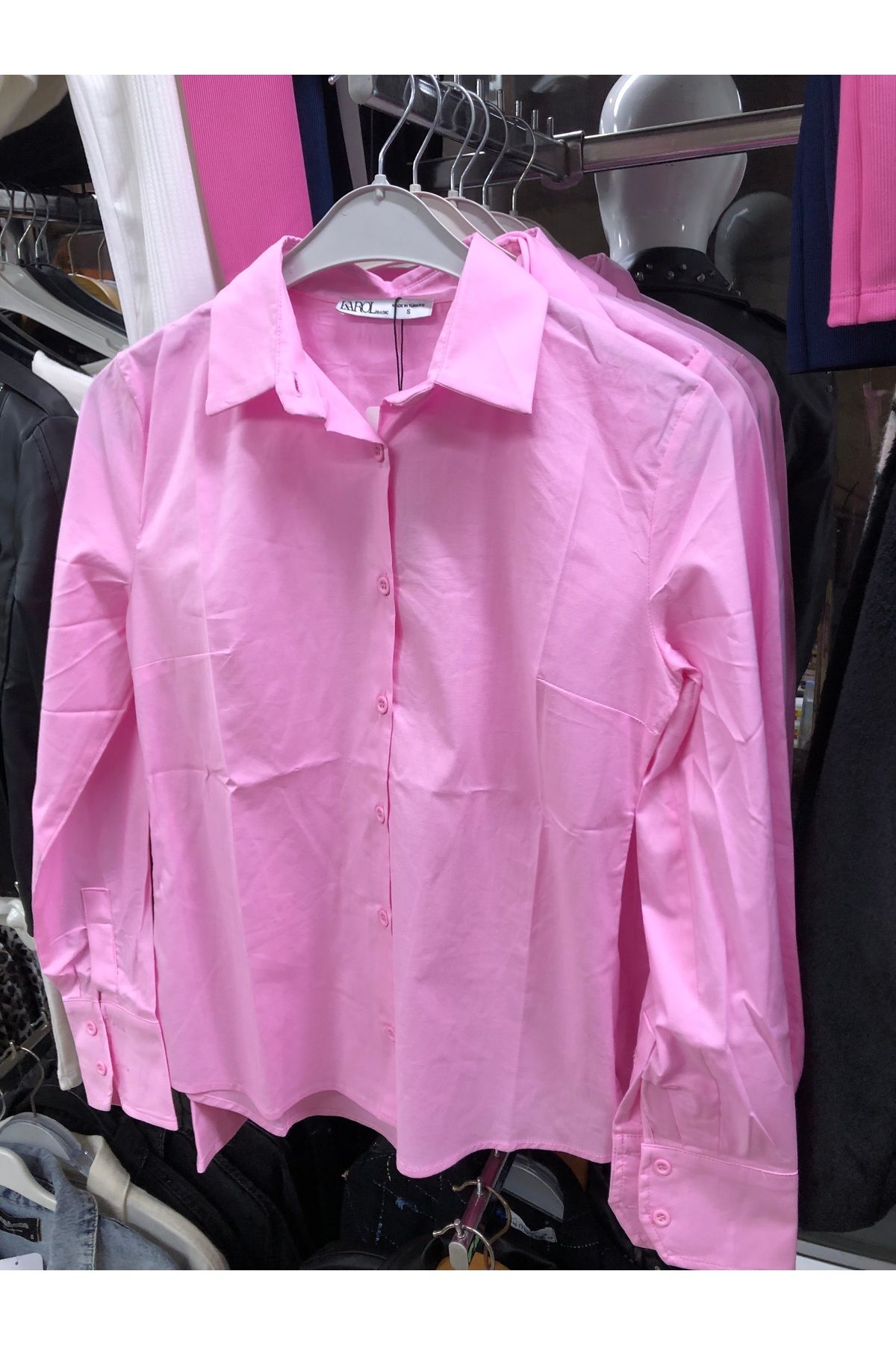 Pembe slim fit gömlek