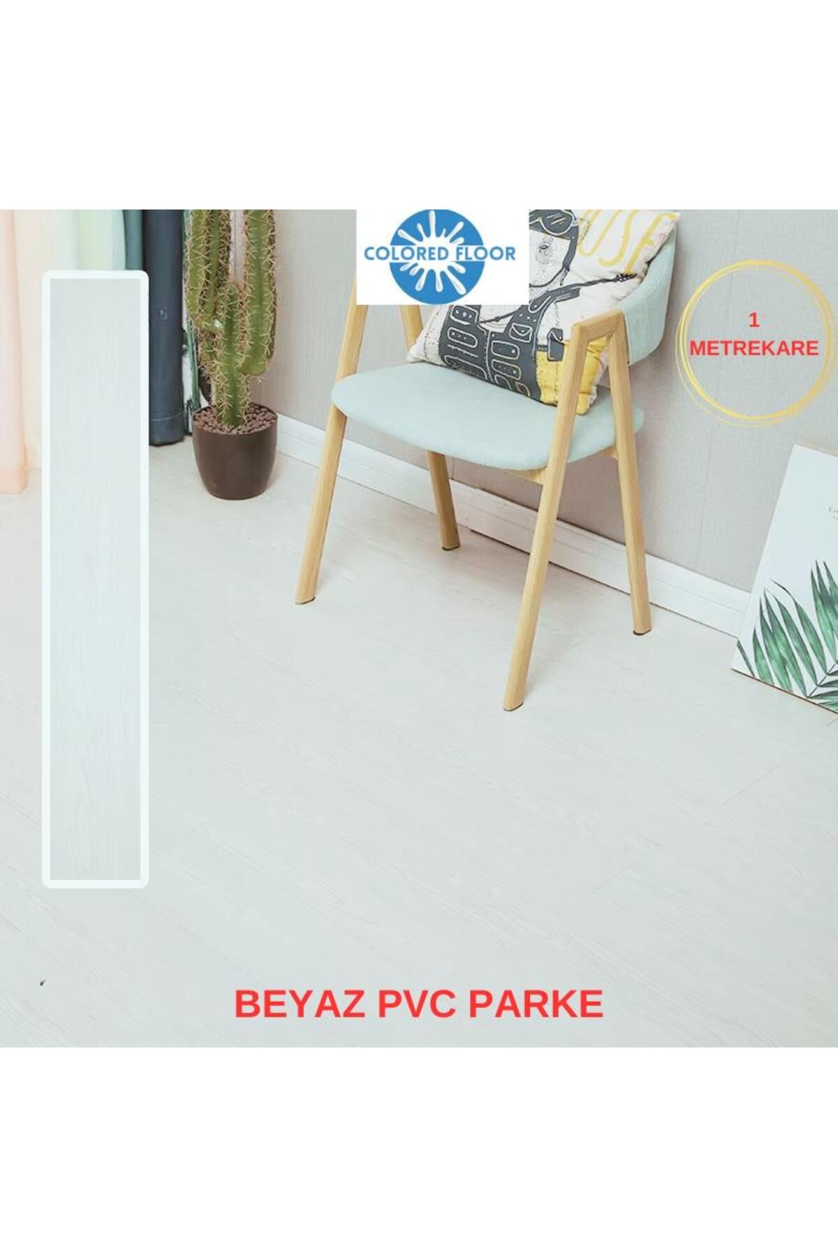 Renkli Duvarlar YapışkanlıBeyaz PVC Floor Esn...