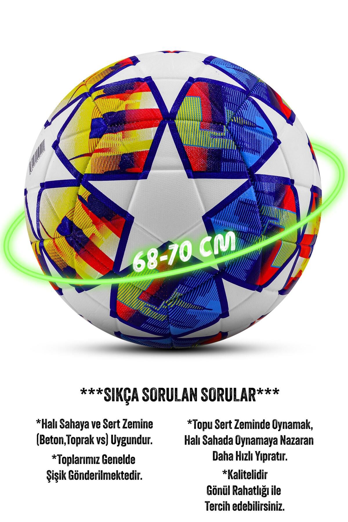 Futbol Topu FT503 Şampiyonlar Ligi Pompalı Set Sert Zemin Halı Saha Futbol Topu 5 Numara