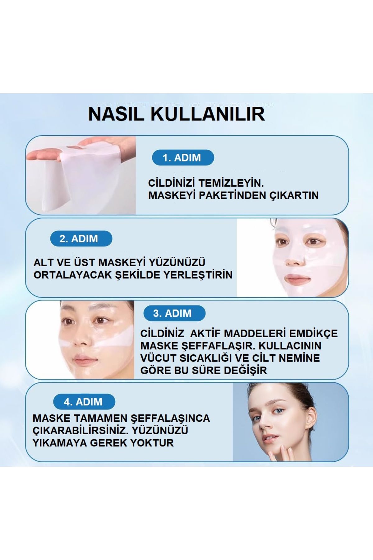 Şeffaflaşan Maske Doğal Kolajen Cilt Maskesi – Kore Anında Parlaklık Ve Nemlendirme