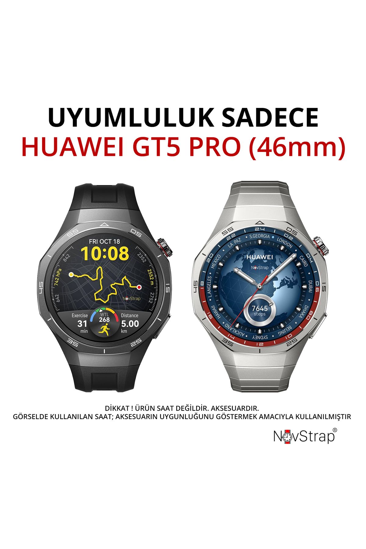 Huawei Watch Gt5 Pro 46mm ile Uyumlu Ekran Koruyucu Cam ve Kasa Koruyucu Kılıf Sert Pc