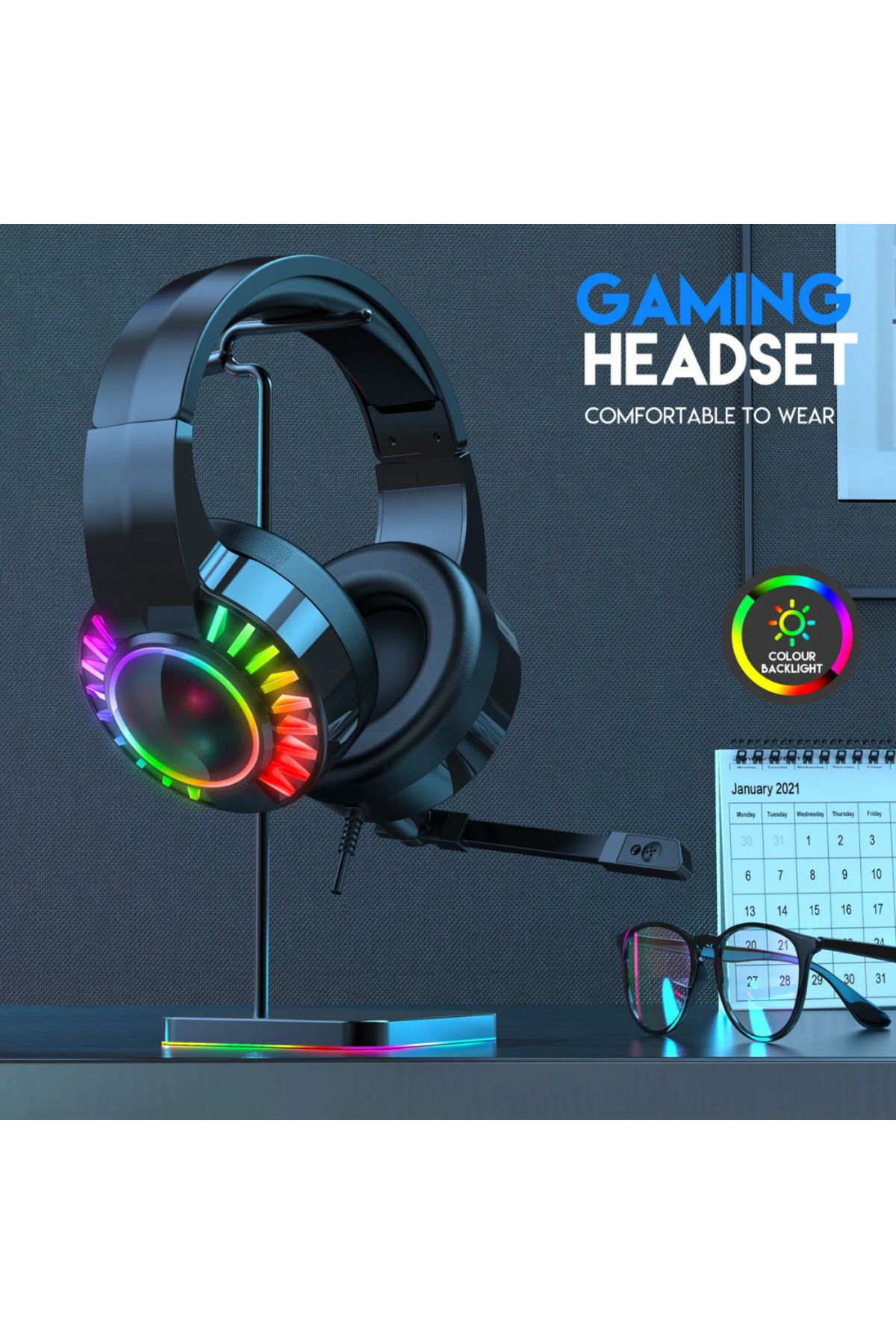 7.1 Surround Ses Teknolojisi RGB Gürültü Önleyici(ANC) Oyuncu Gaming Kulaklığı Ergonomik Tasarım