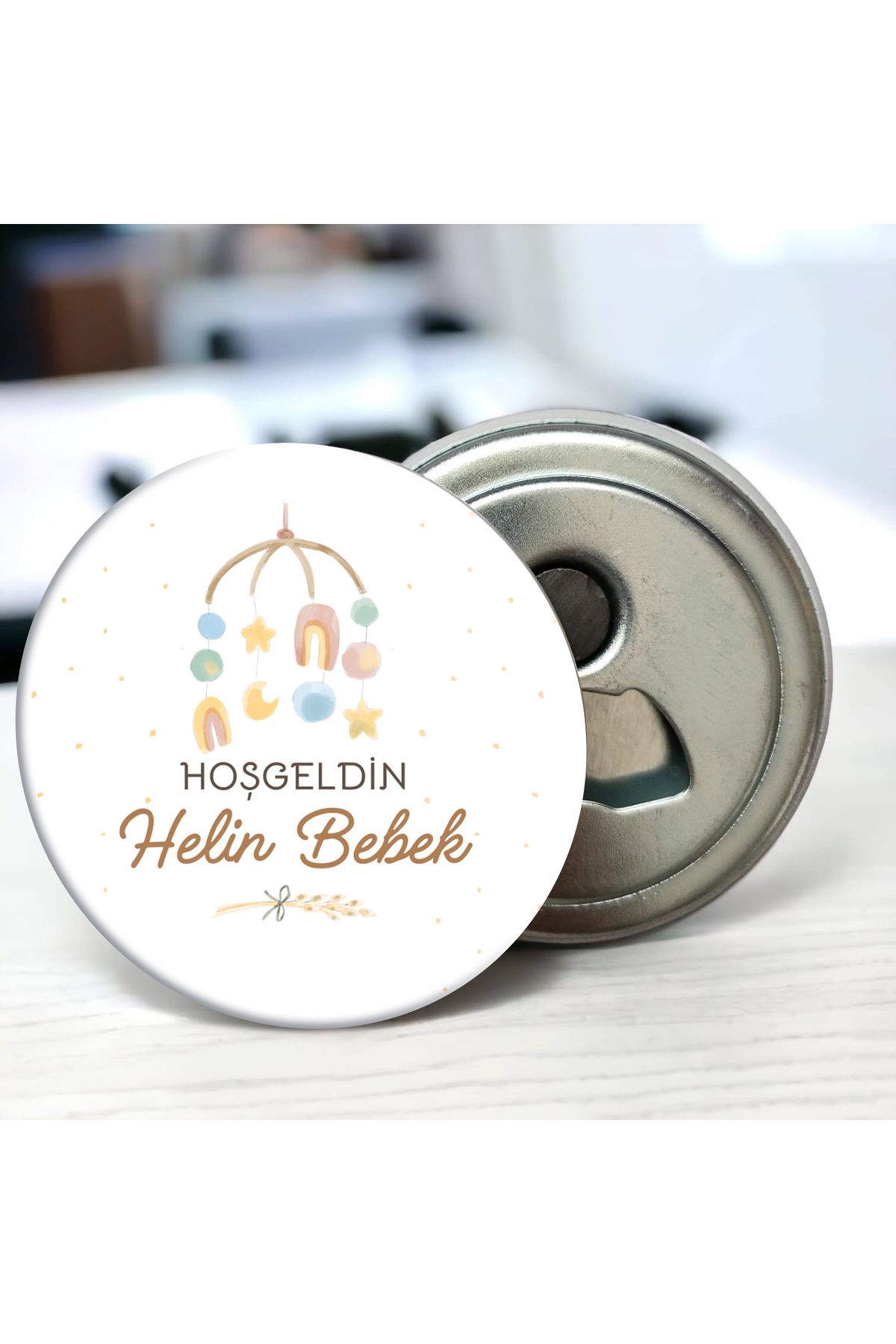 Hoş Geldin Bebek 58 mm Buzdolabına Yapışabilen Açacaklı Metal Magnet (Model 01)