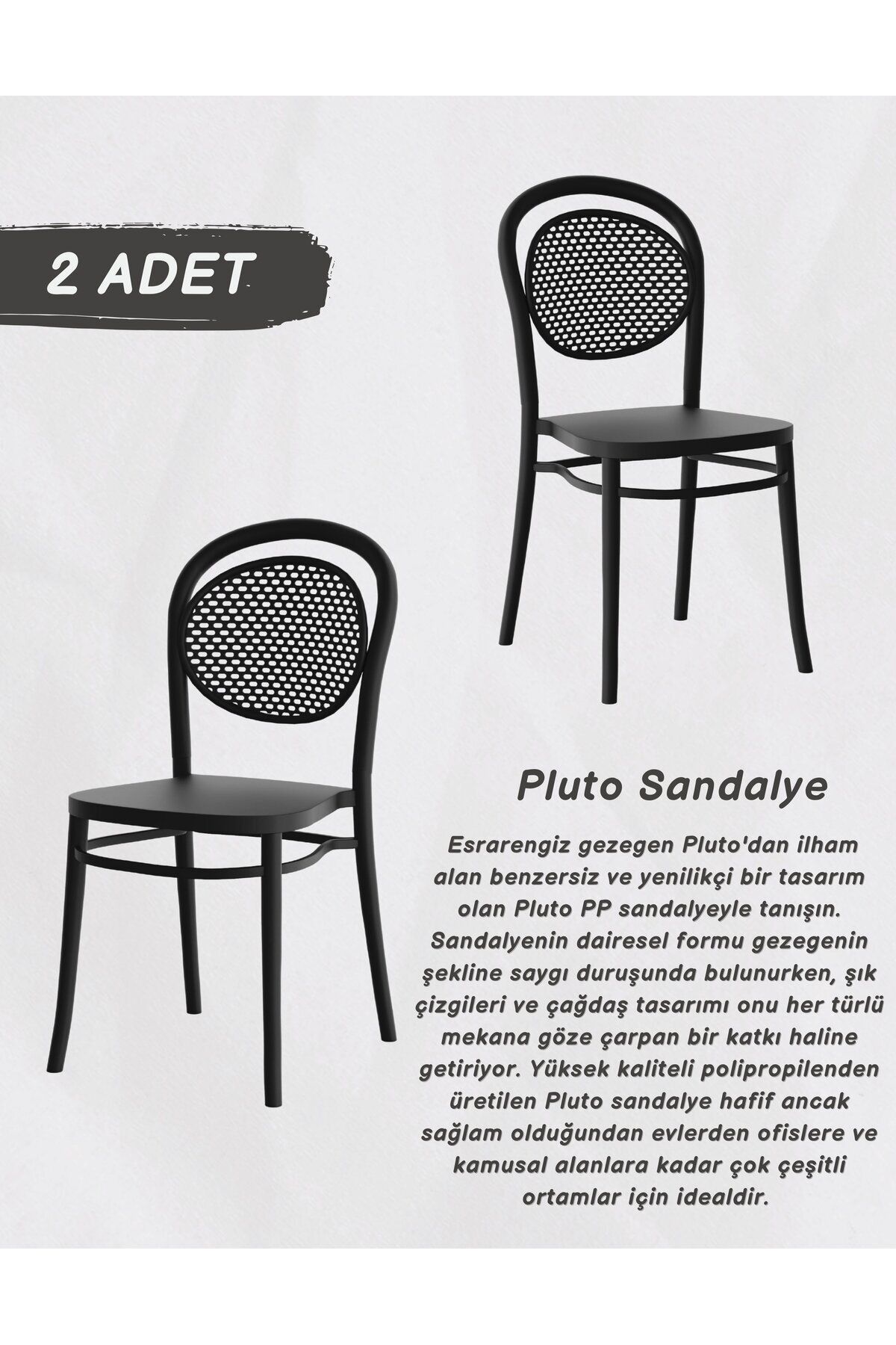 PLUTO LÜX CAFE &  RESTAURANT  SANDALYESİ 2 Li Set