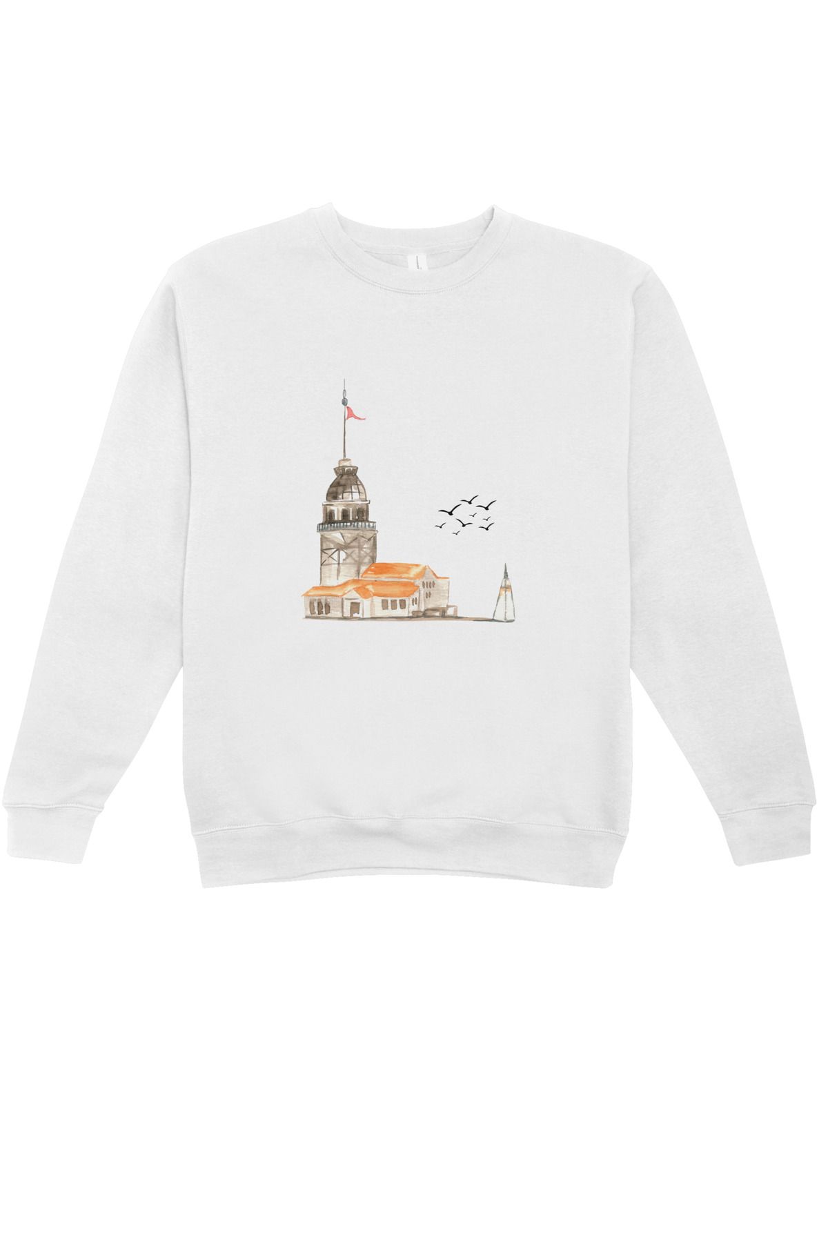 balkan baskı Kız KulesiBaskılı Sweatshirt