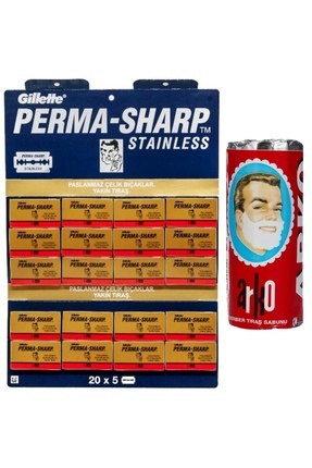 Stainless Yaprak Tam Jilet Tıraş Bıçağı 1 Adet 100'lü Paket, Tıraş Sabunu Seti 001 Image 0