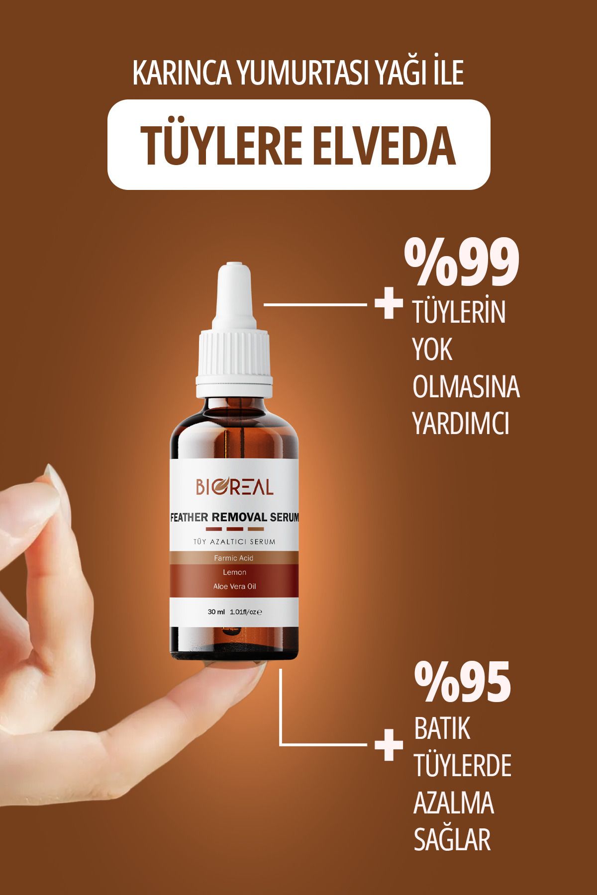 Karınca Yumurtası Yağı Tüy Dökücü Ve Tüy Azaltıcı Serum 30ml Farmic Acid Lemon Aloe Vera