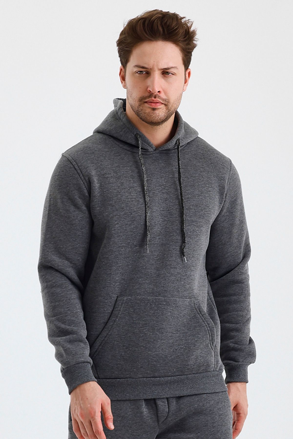 monox Erkek Kapşonlu 3 İplikSweatshirt