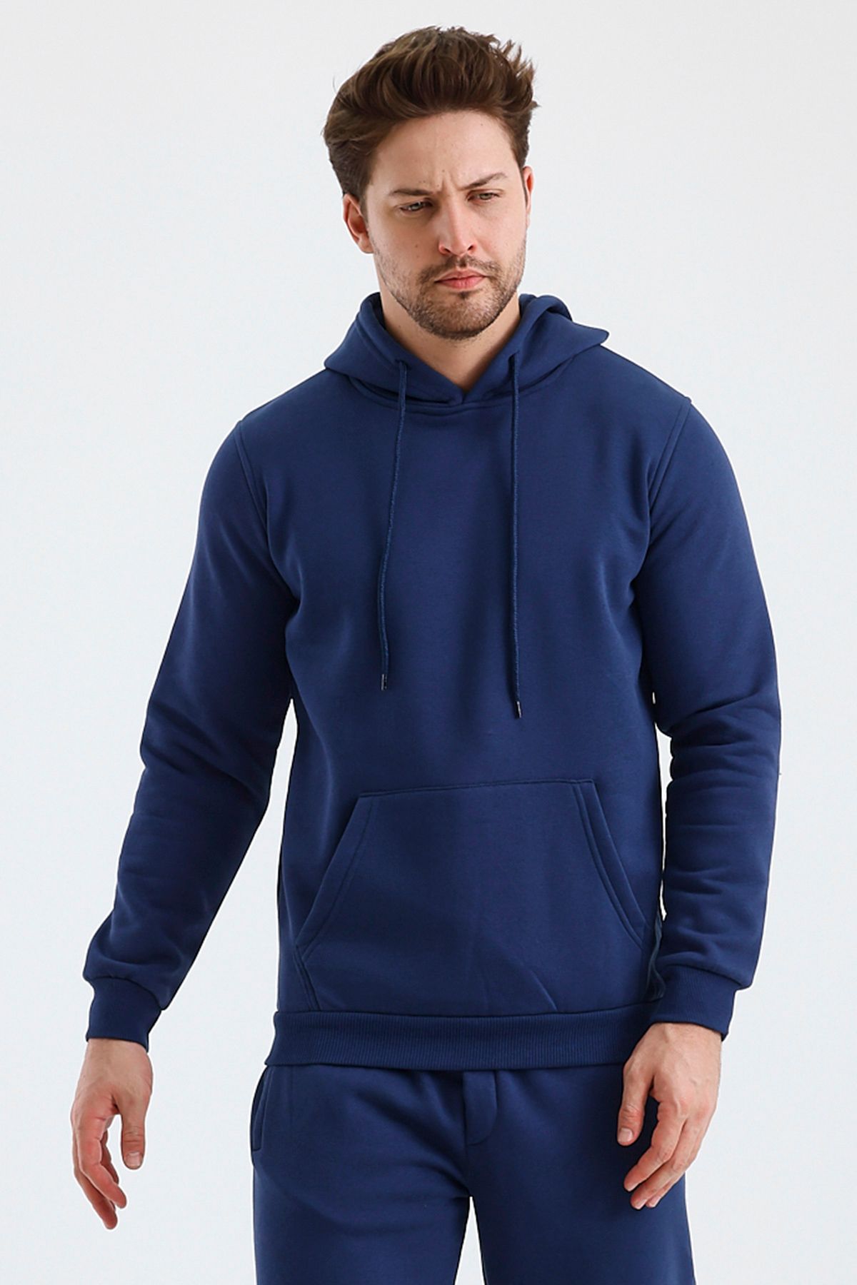 monox Erkek Kapşonlu 3 İplikSweatshirt