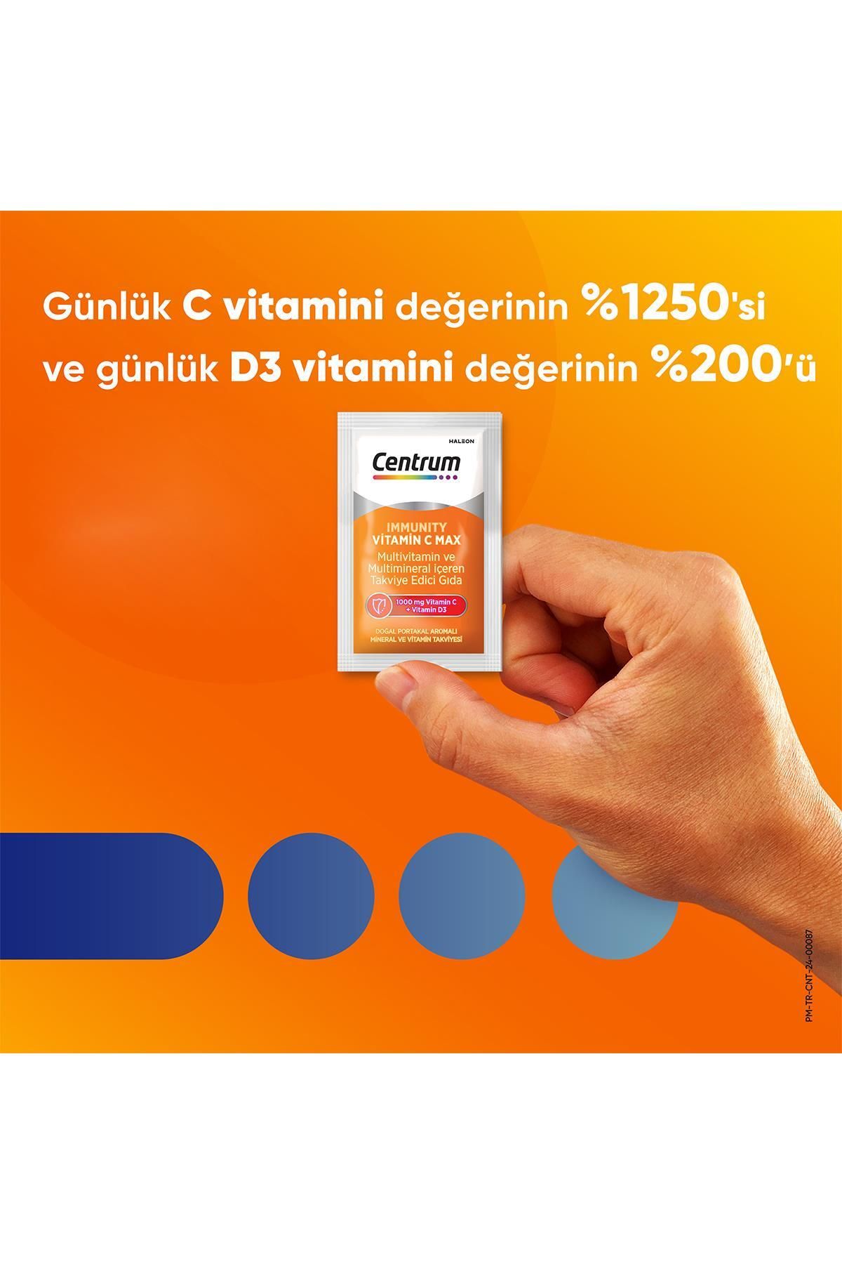 Immunity Vitamin C Max Efervesan Toz 14'lü Saşe * 2 Adet + Hediye Çanta