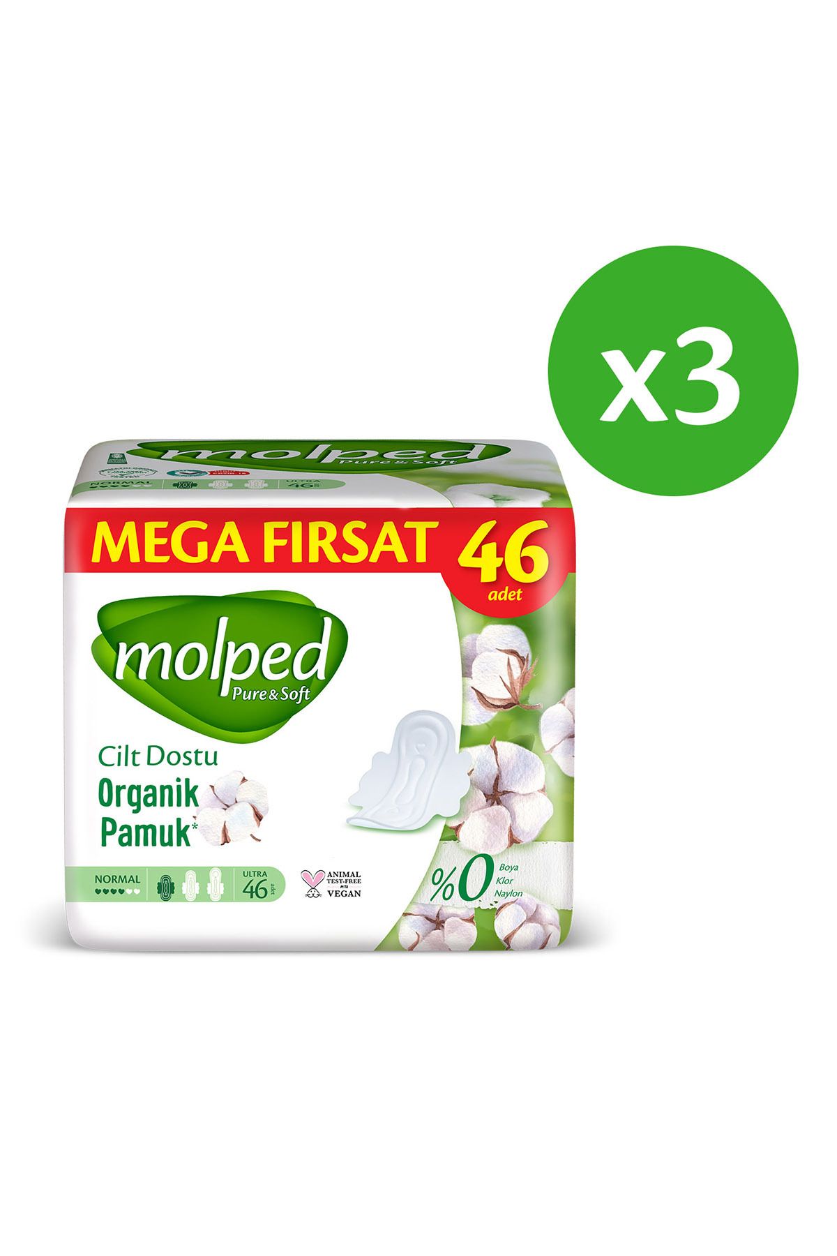 Pure Soft Hijyenik Ped Normal Süper Mega Paket 46 Lı X 3 Adet