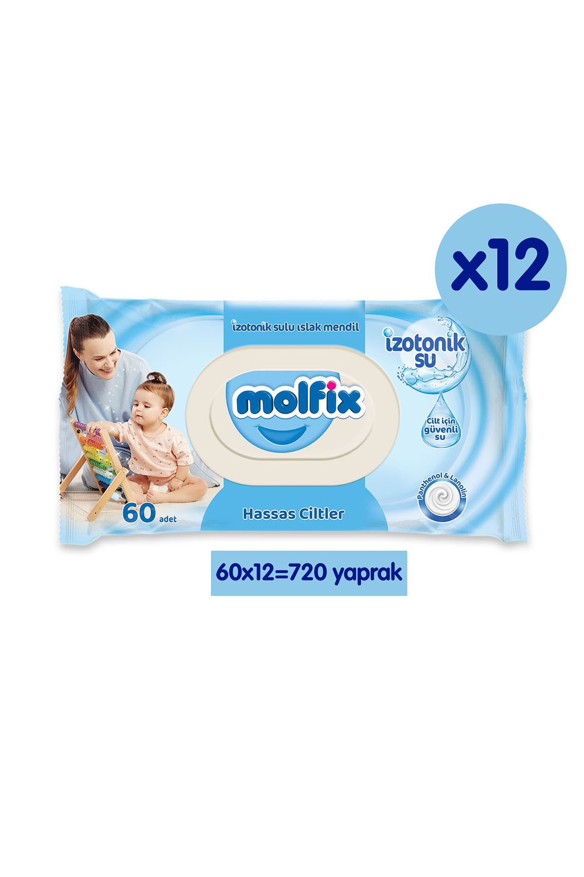 Molfixİzotonik Sulu MendilHassas 60 Lı X 12 A...