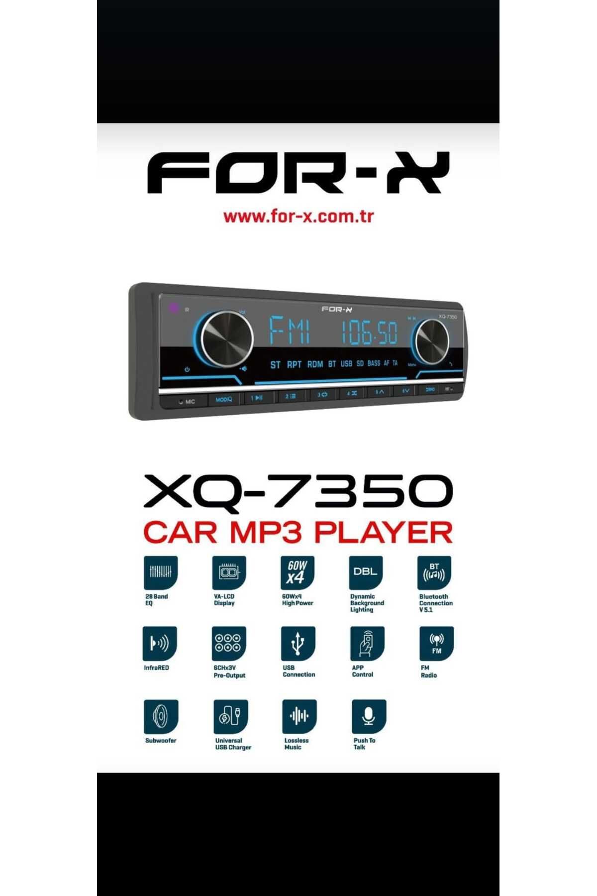 For-X X-7350-FM-USB-MP3-BT5.1-4X60W-3 ANFİ ÇI...