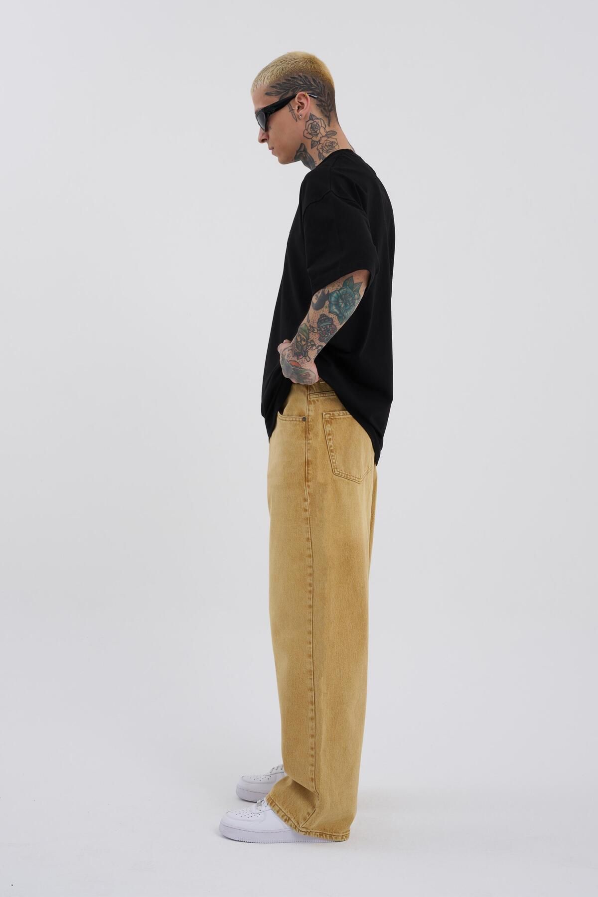 Erkek Oversize Baggy Jean GOLDEN