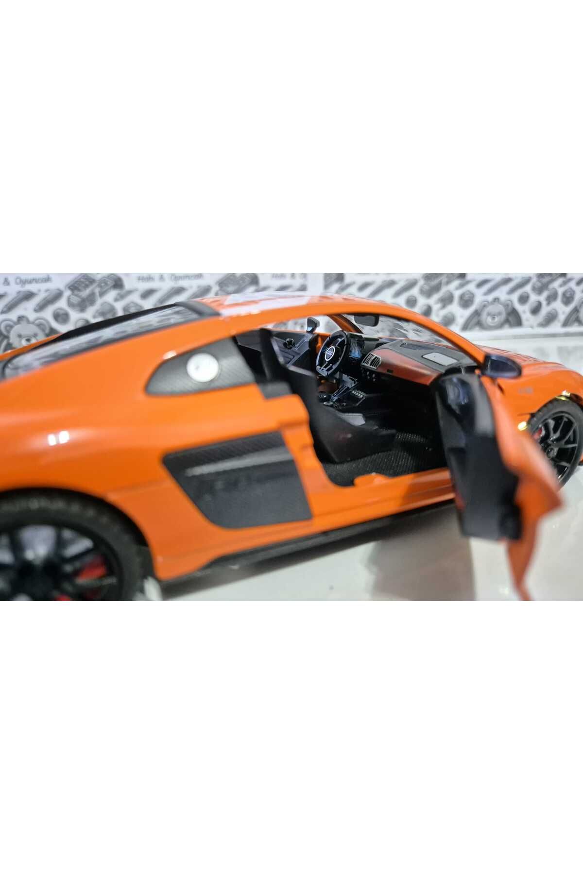 1:24 Ölçek Model Diecast Araç Audi R8 Performance Modifiyeli Metal Oyuncak Spor Araba 20 Cm