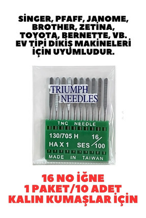 Singer Beko Zetina Janome Uyumlu Dikiş Makine Iğnesi (12-14-16 Numara -30 Adet Iğne) 3 Paket Image 1