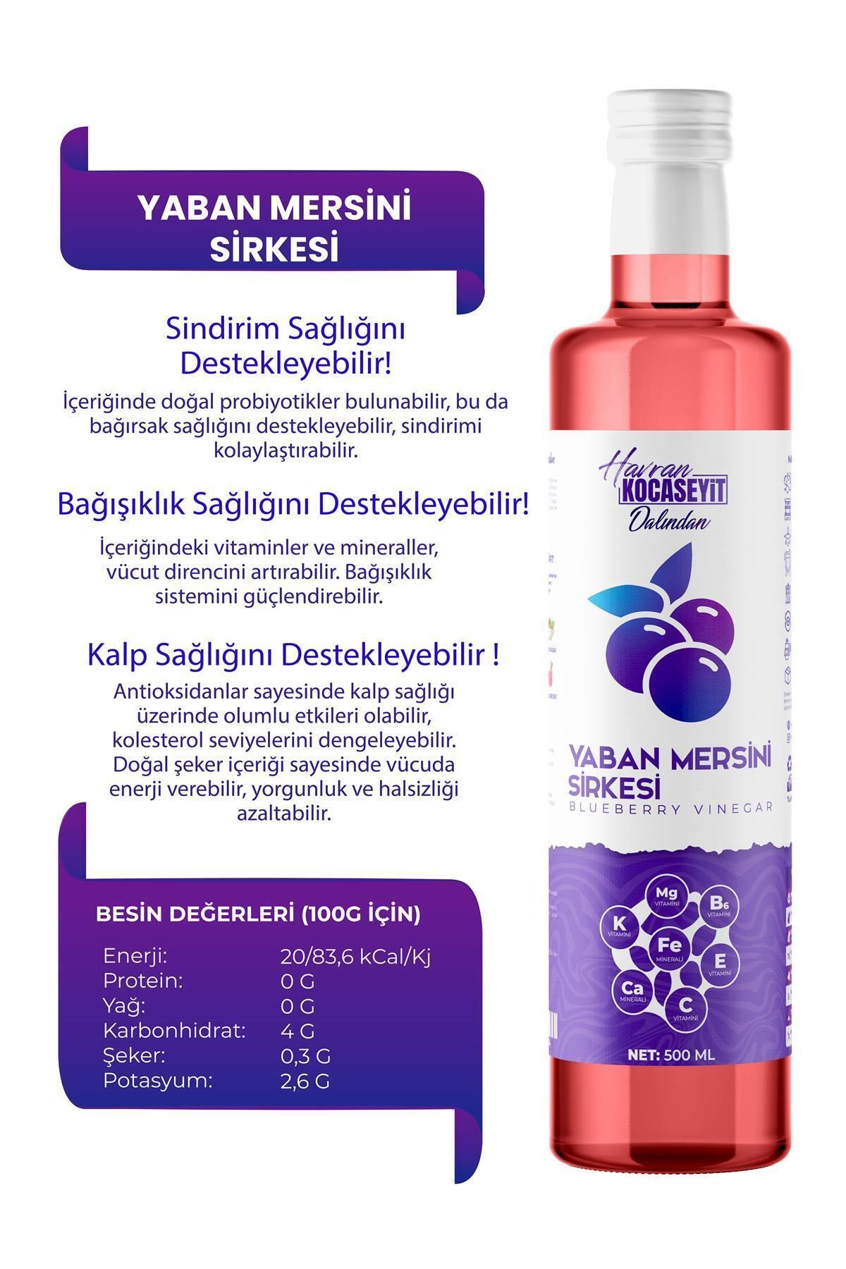 Doğal Antioksidan Yaban Mersini Sirkesi 500 ml