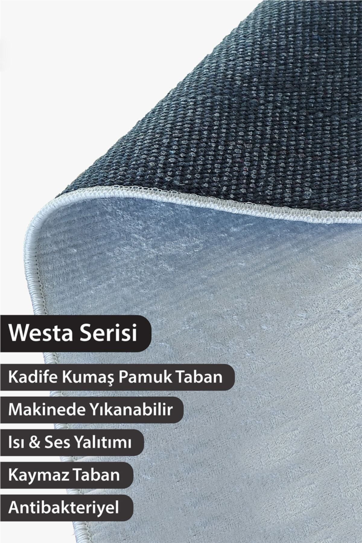 Pastel Westa Kaymaz Tabanlı Yıkanabilir Antibakteriyel Dijital Baskı Pastel Halı Kilim