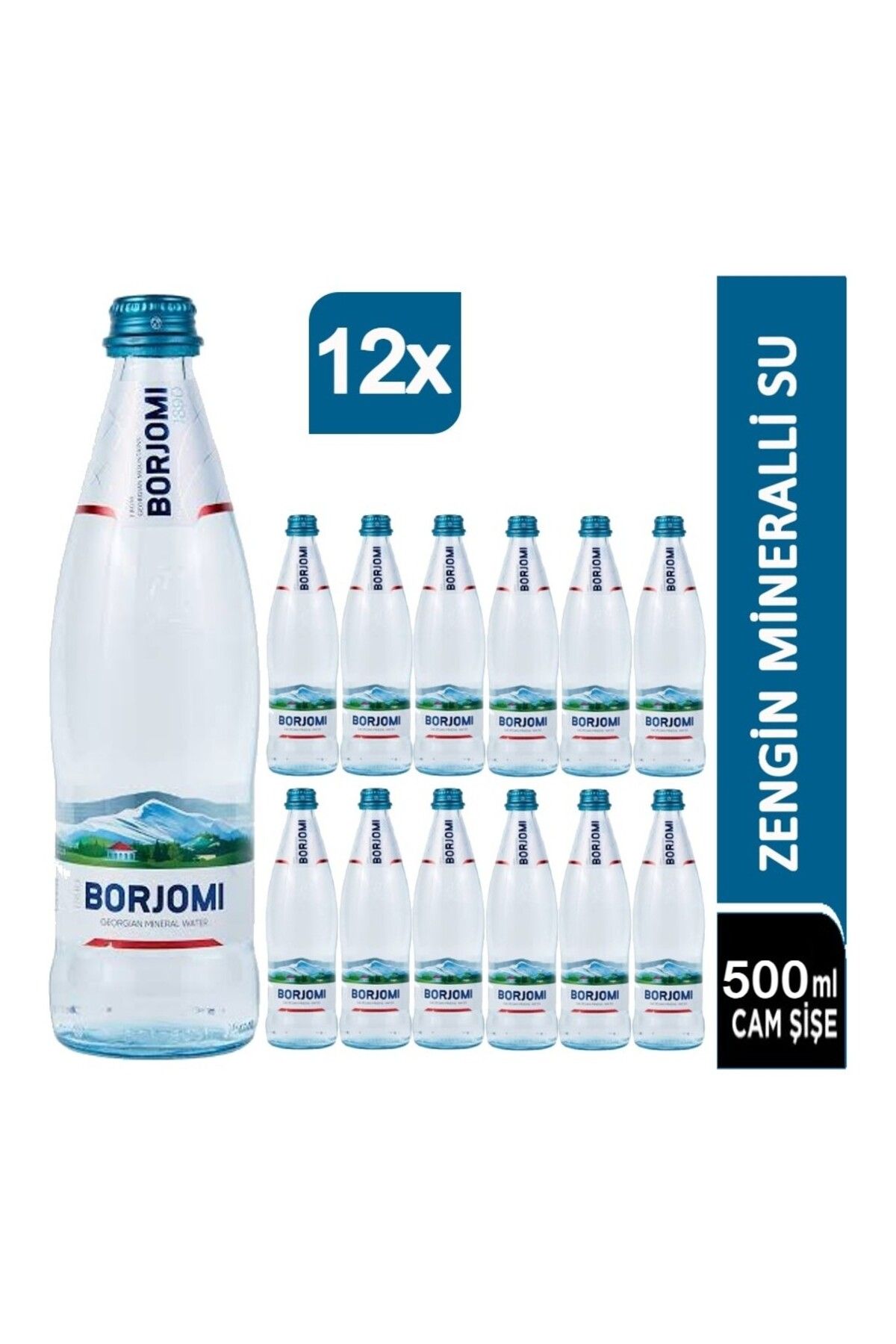 borjomı 1890 BORJOMI CAM ŞİŞE500ML x 12 (KOLİ...