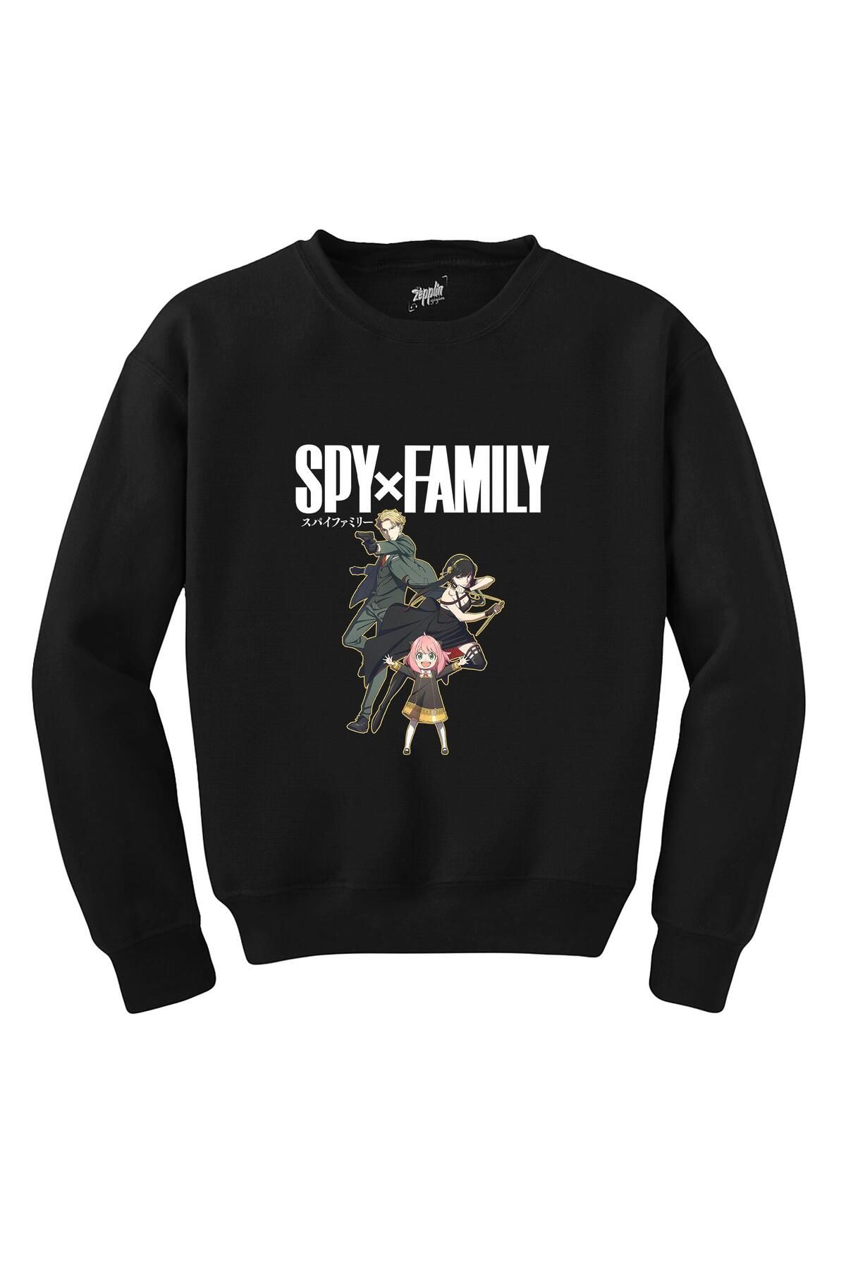 wuqhu Spy × Family SiyahSweatshirt