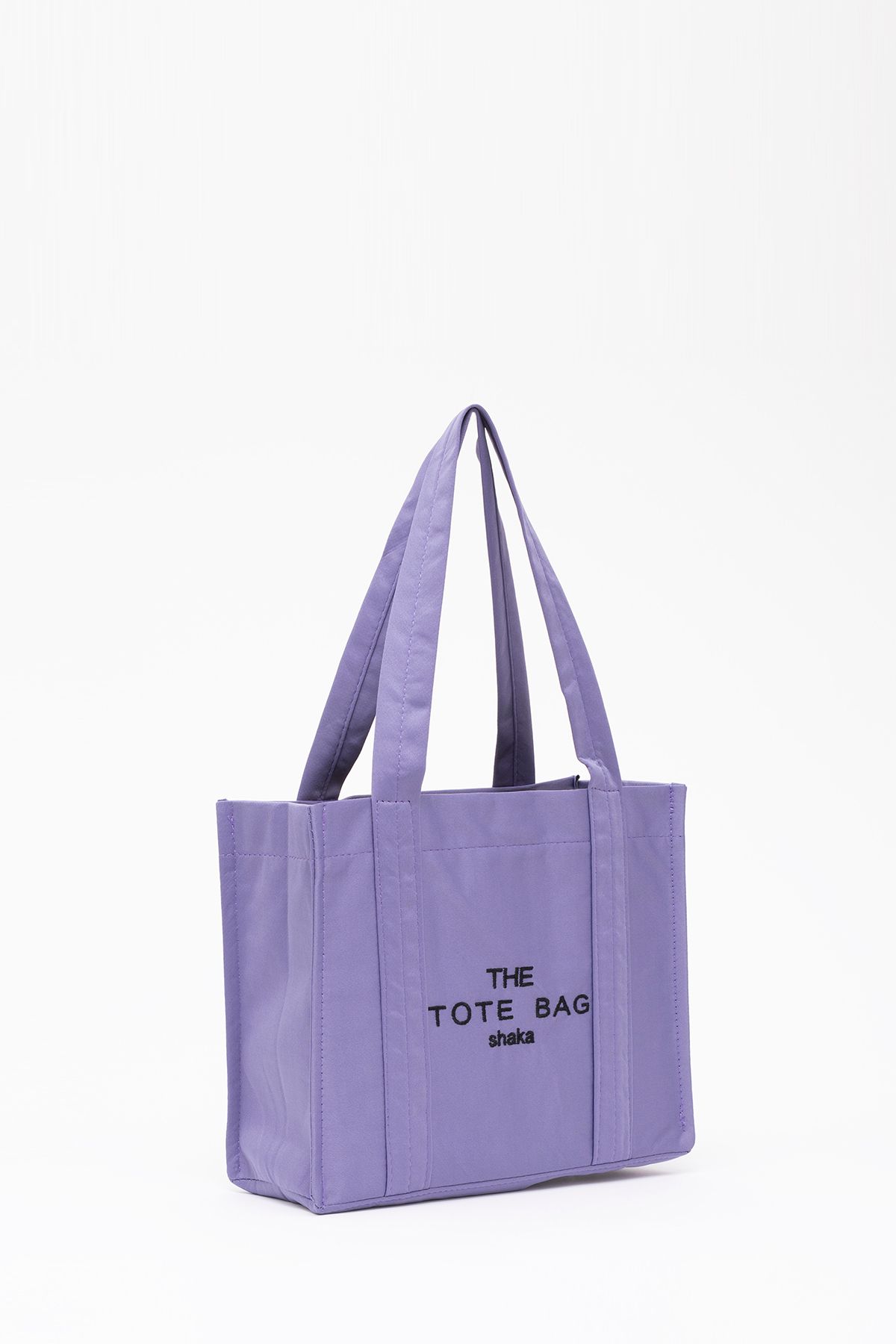 Lila U45 Çıt Çıt Kapatmalı The Tote Bag Işlemeli Kanvas Kumaş Günlük Kadın Kol Ve Omuz Çantası 25x30