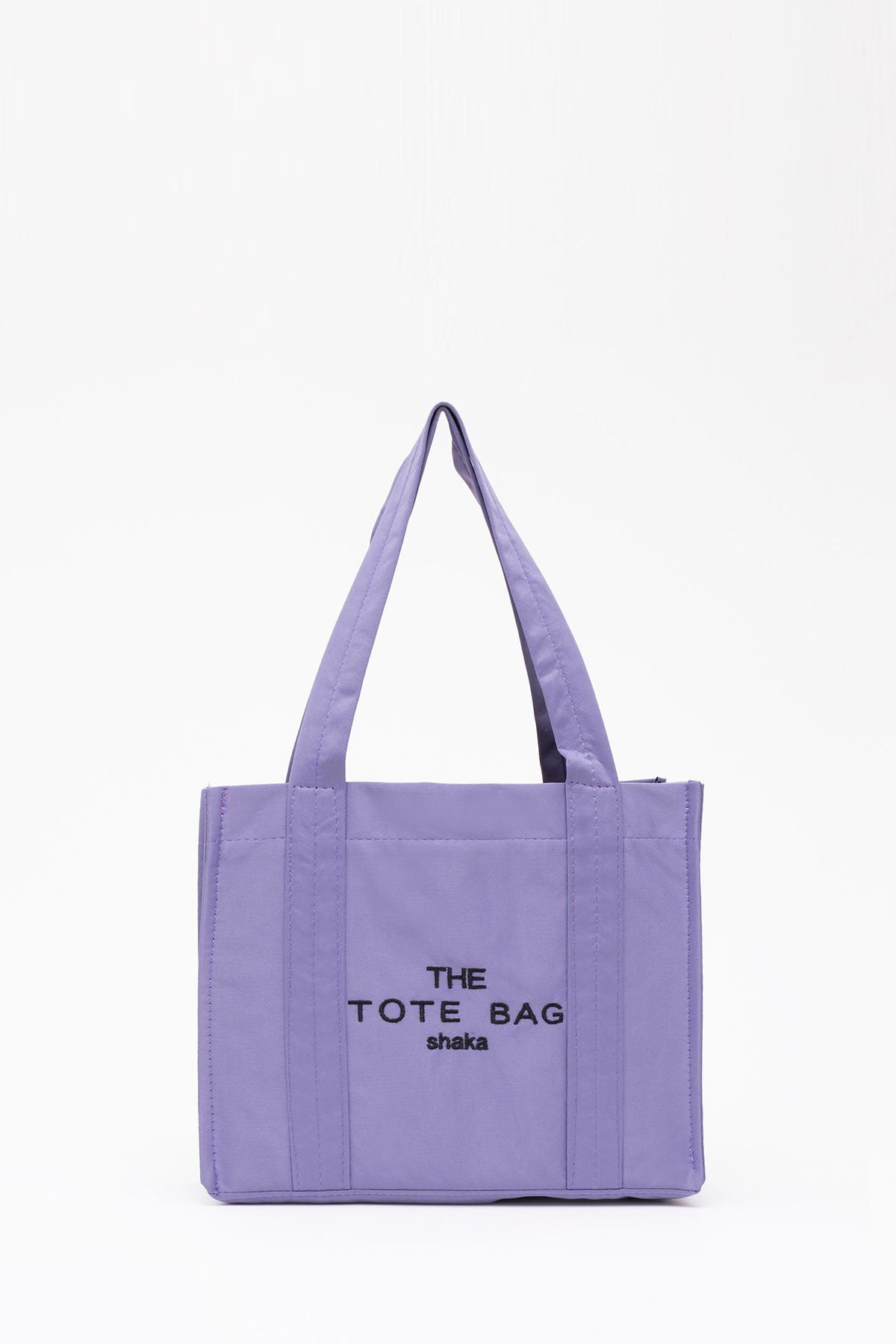 Lila U45 Çıt Çıt Kapatmalı The Tote Bag Işlemeli Kanvas Kumaş Günlük Kadın Kol Ve Omuz Çantası 25x30