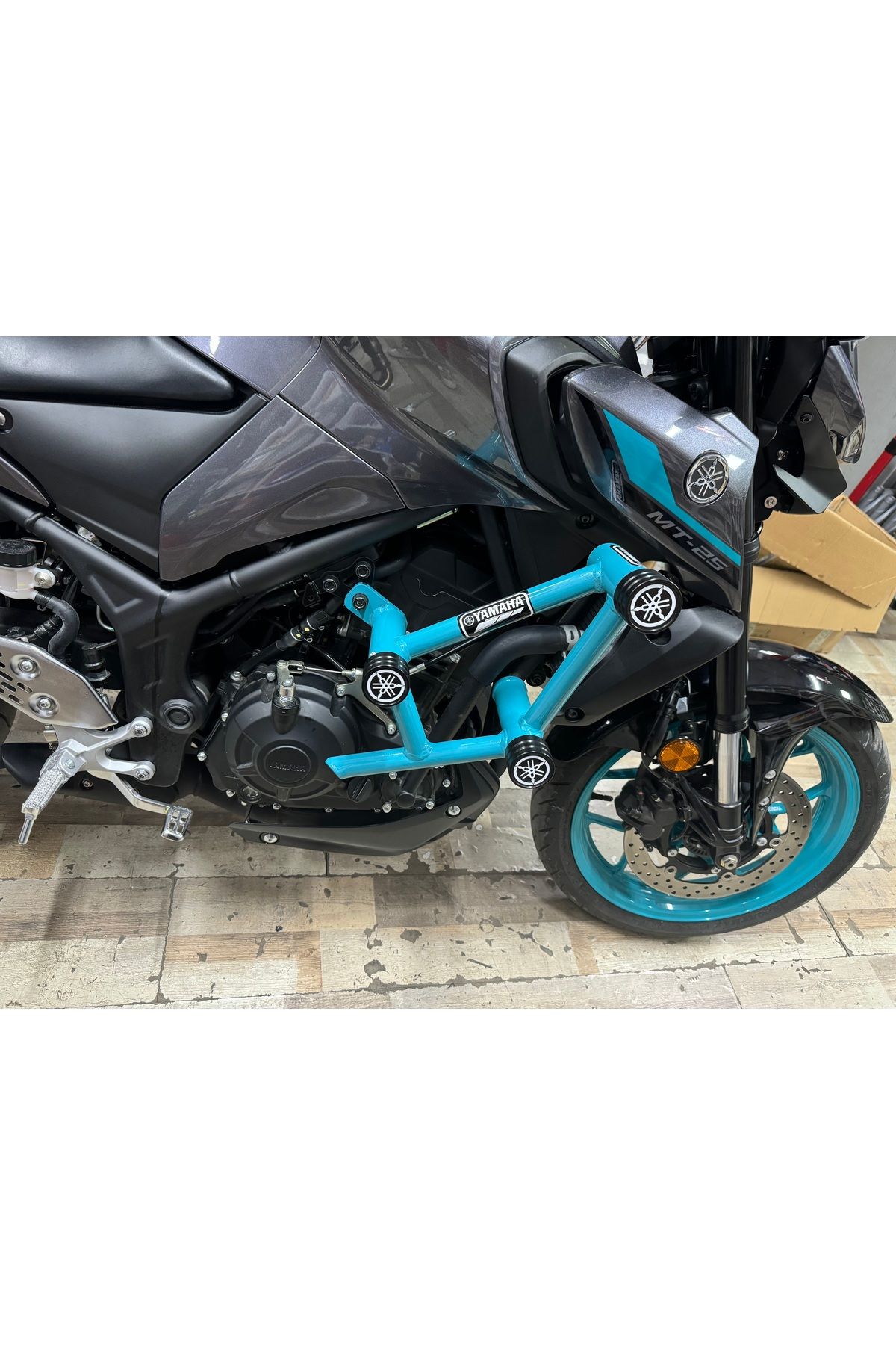 Yamaha MT25 Koruma Demiri MT 25 2014-2024 Uyumlu 3 Takozlu Turkuaz Koruma Demiri