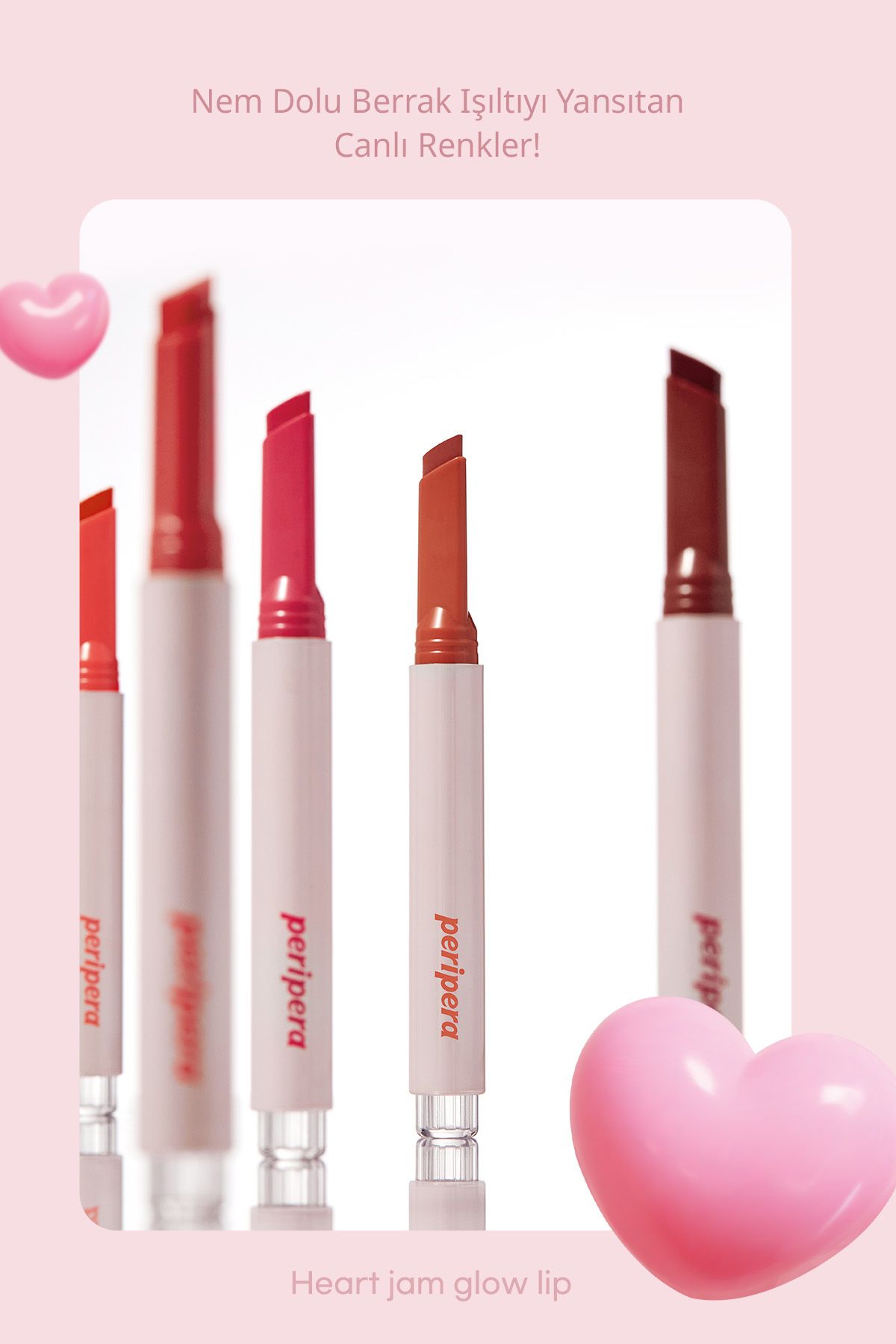 Yoğun Nemlendirici, Parlak Bitişli Balm Peripera Heart Jam Glow Lip 9Cherry Filling Lucky Lottery