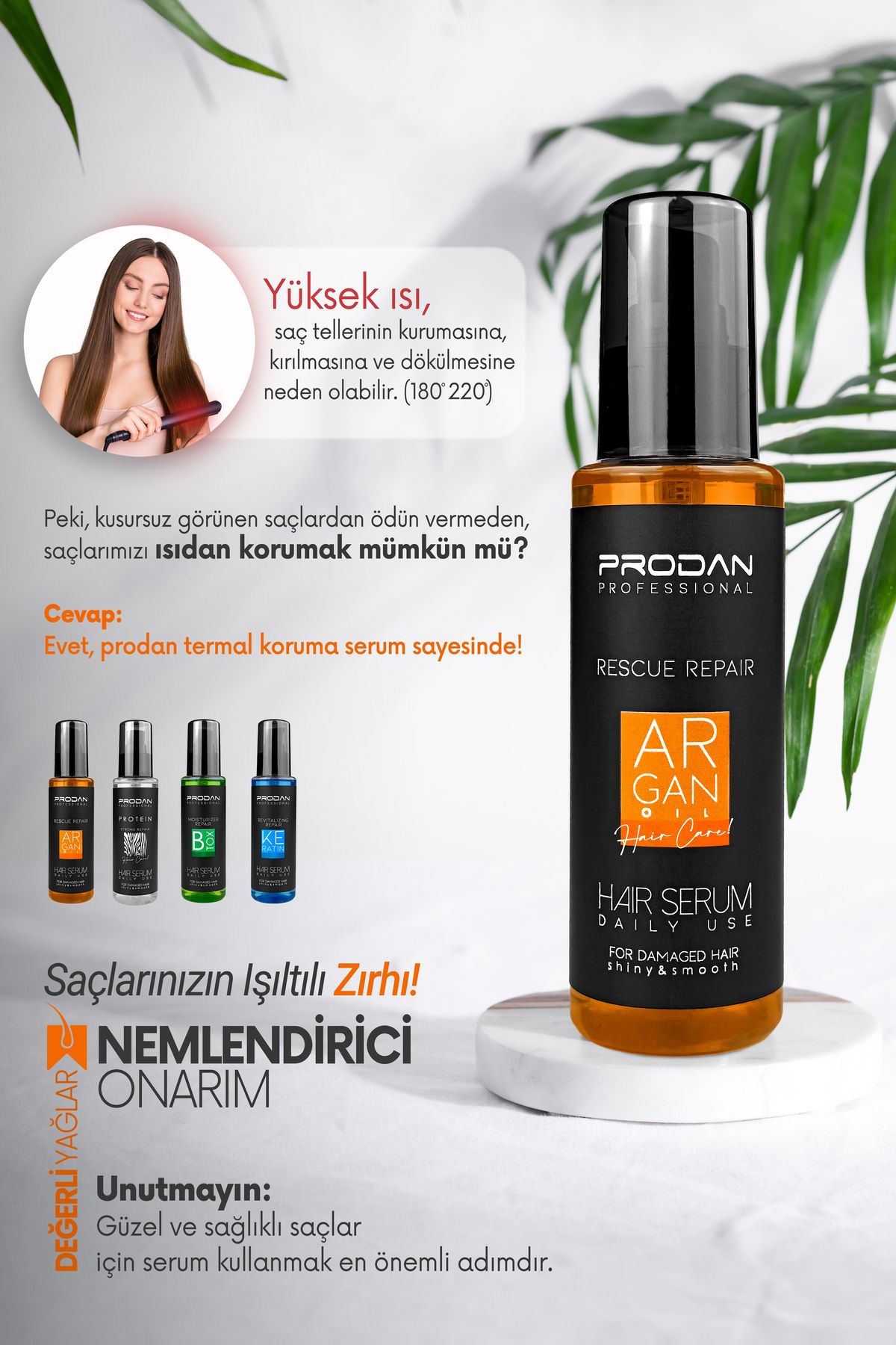 Argan Yağı Saç Serumu | Nemlendirici Bakım | Isı Koruyucu-100 ml