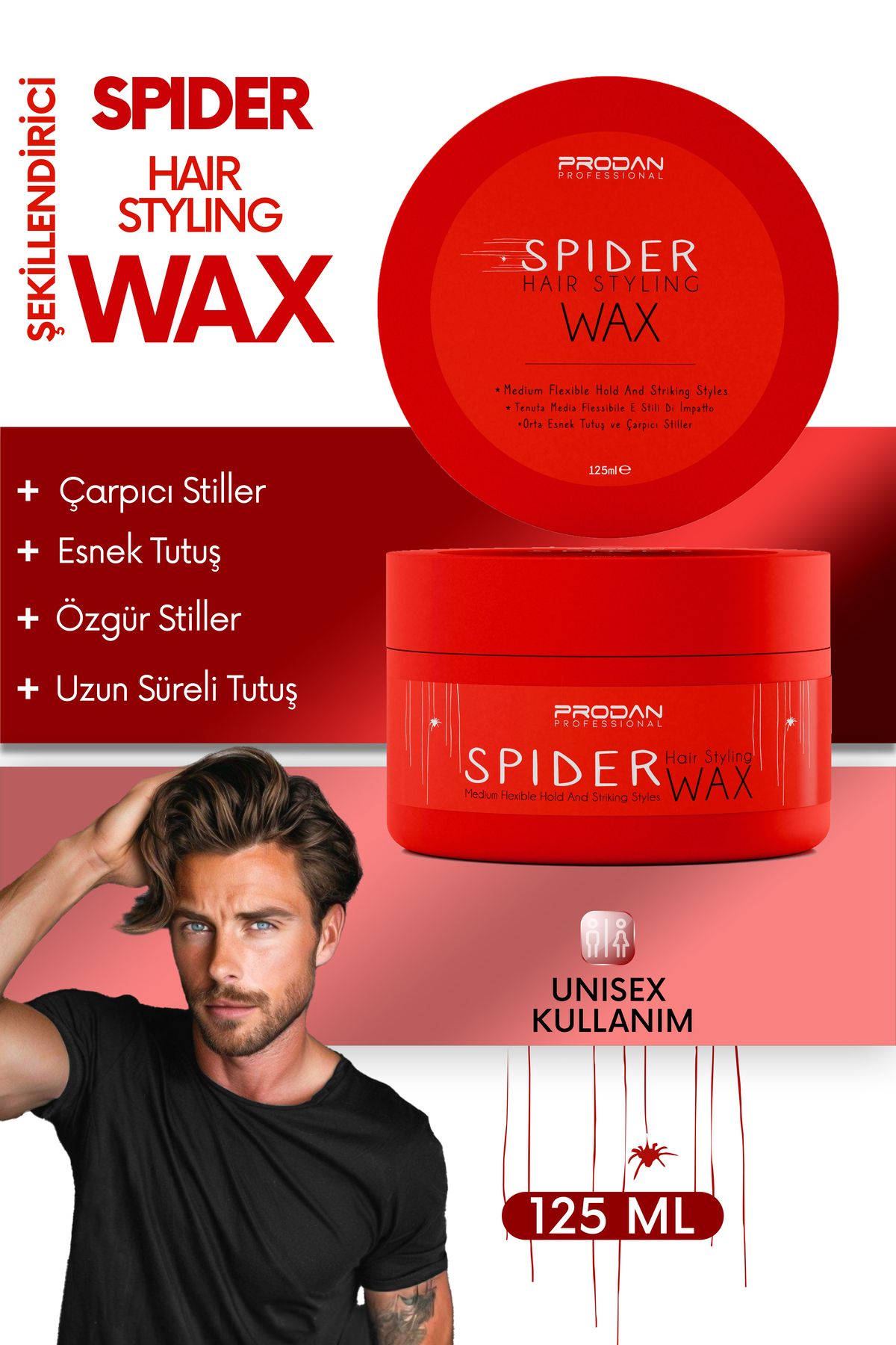 Spider Wax | Saç Şekillendirici | Esnek Tutuş | 125ml