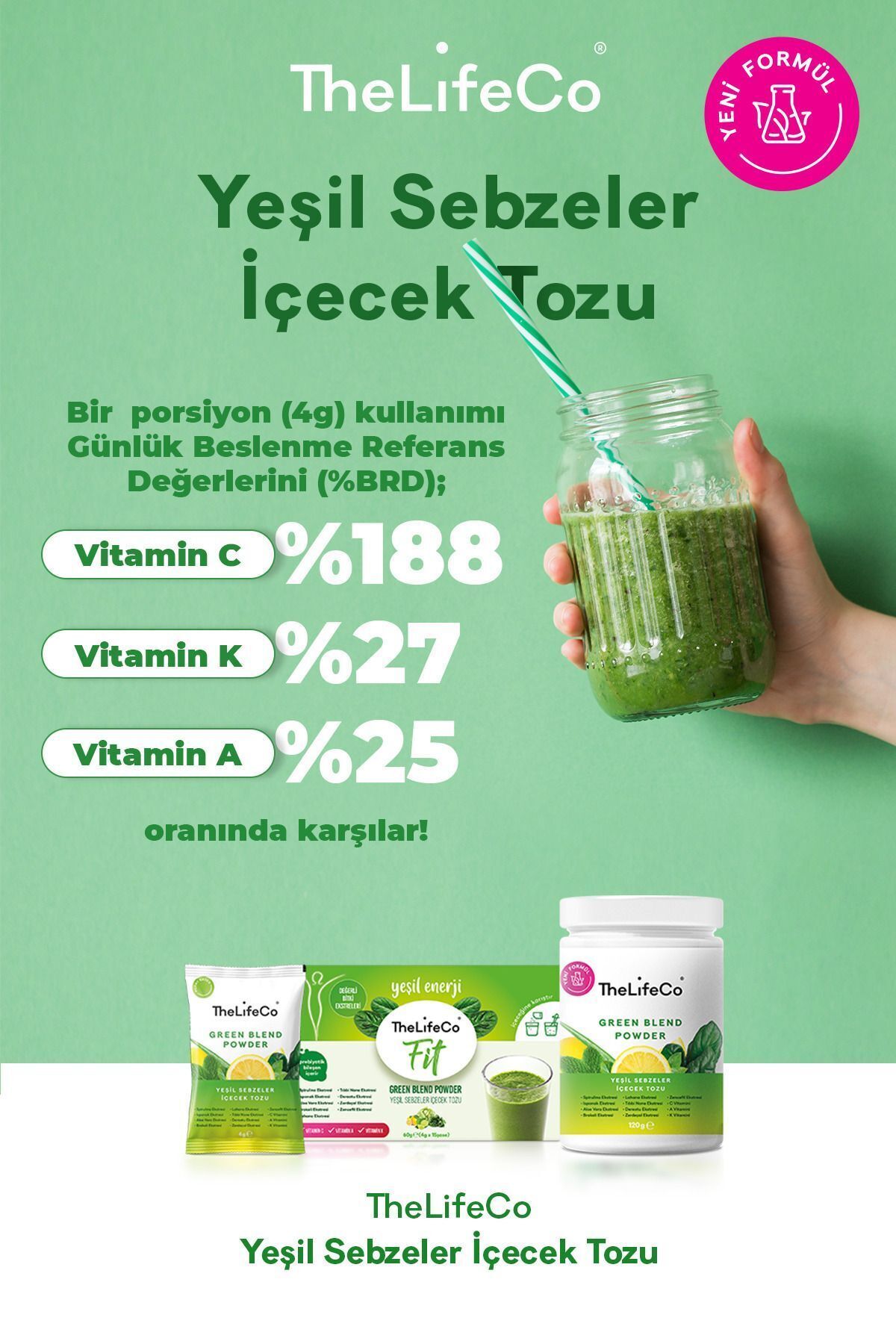 Green Blend - Yeşil Sebzeler Içecek Tozu 120 G