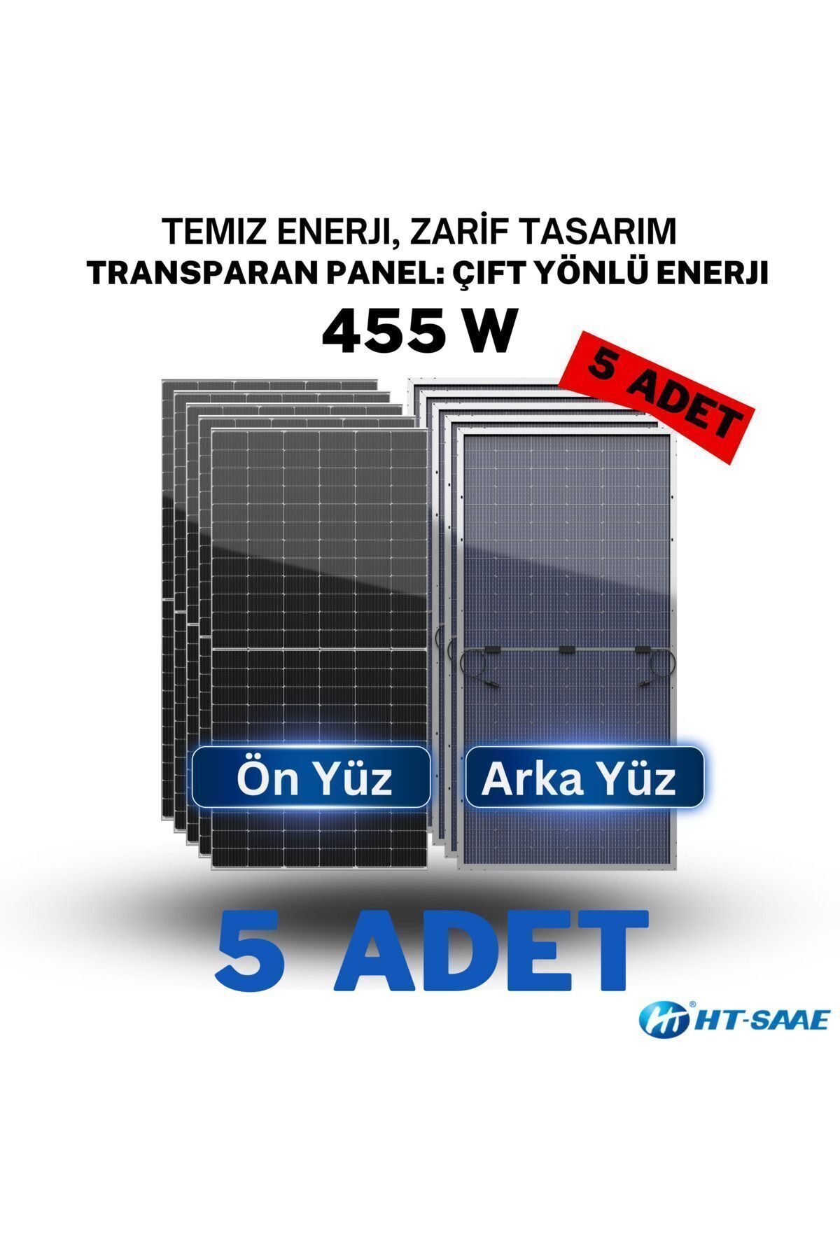 HT-SAAE Ht72-166m Transparan455wp Güneş Panel...