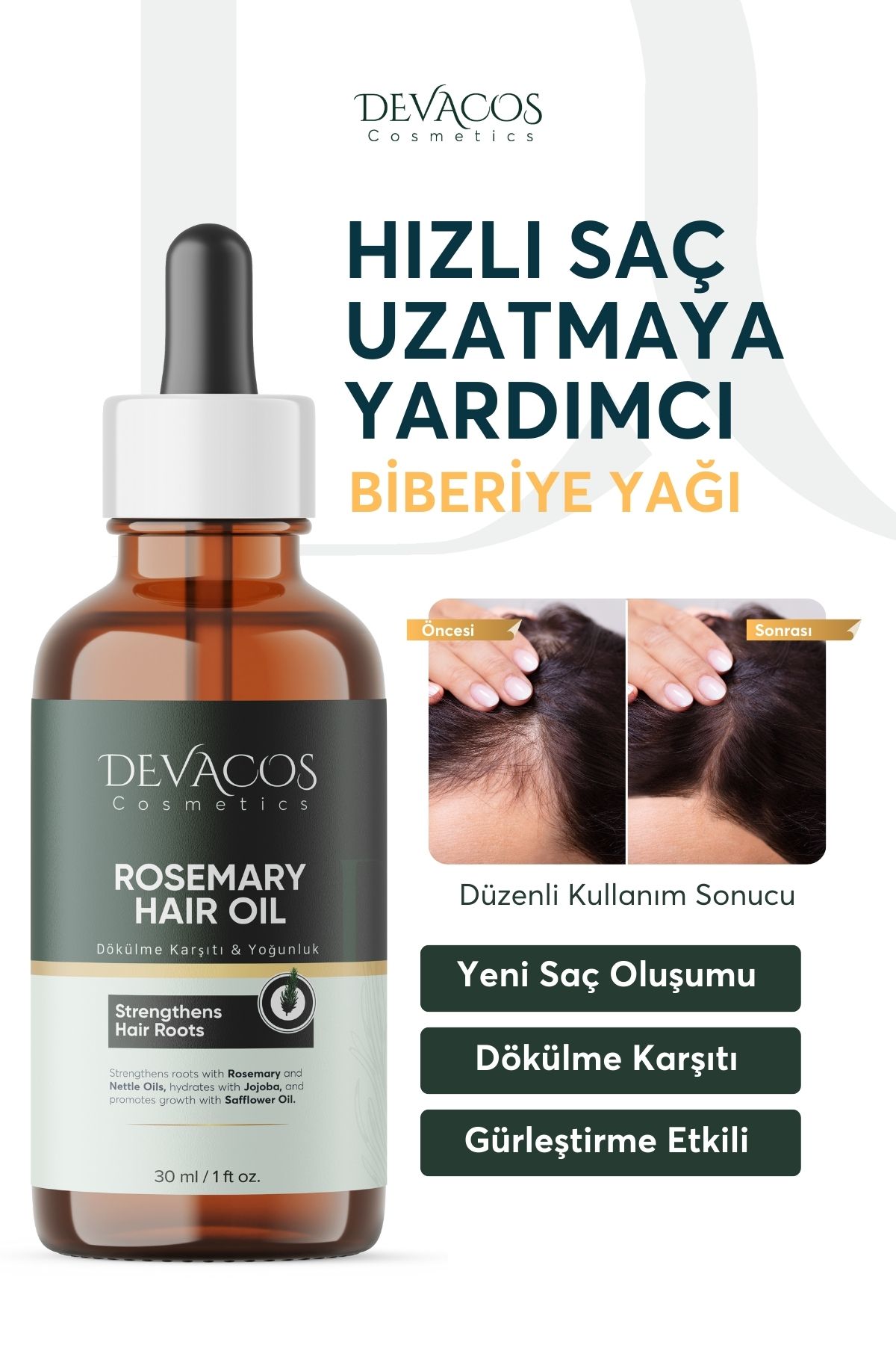 Biberiye Maya Yağı Komplexi Saç Dökülmesi Ve Yıpranmış Saçlar Hızlı Saç Sakal Uzatan Biotinli Yağ3