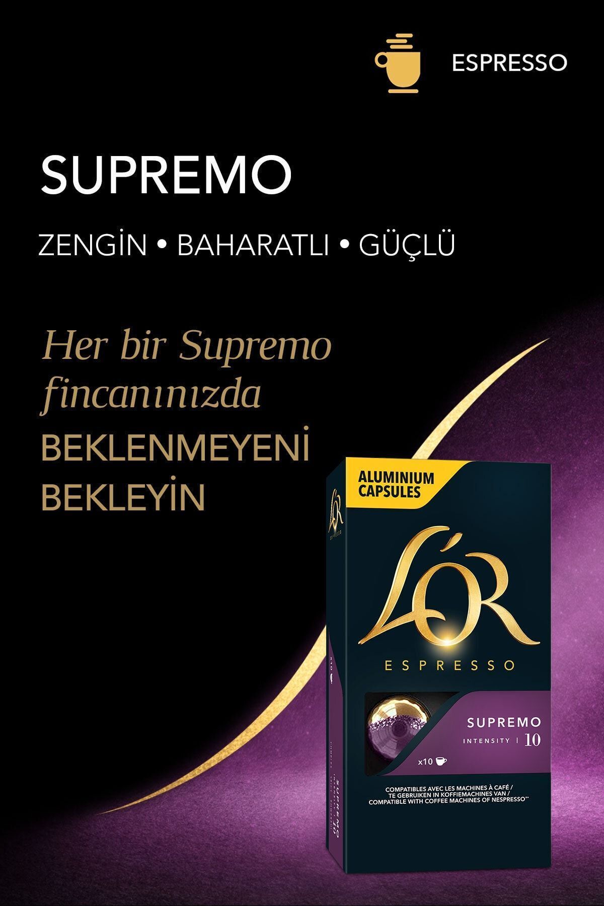 Supremo Intensity 10 Nespresso Uyumlu Kapsül Kahve Fırsat Paketi 10 Adet X 5 Paket