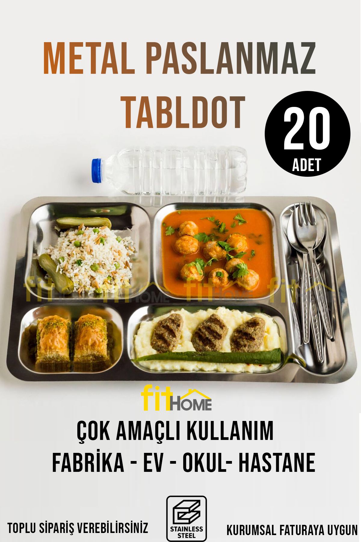 fitfiyat 20 Adet ! TabldotPaslanmaz Çelik Sel...