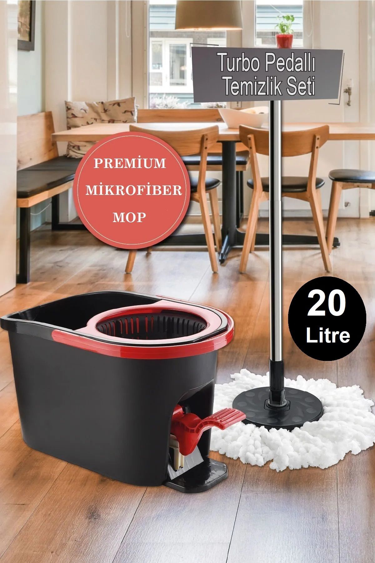 Tugomer 20 Lt Premium TurboPedallı Mop Temizl...