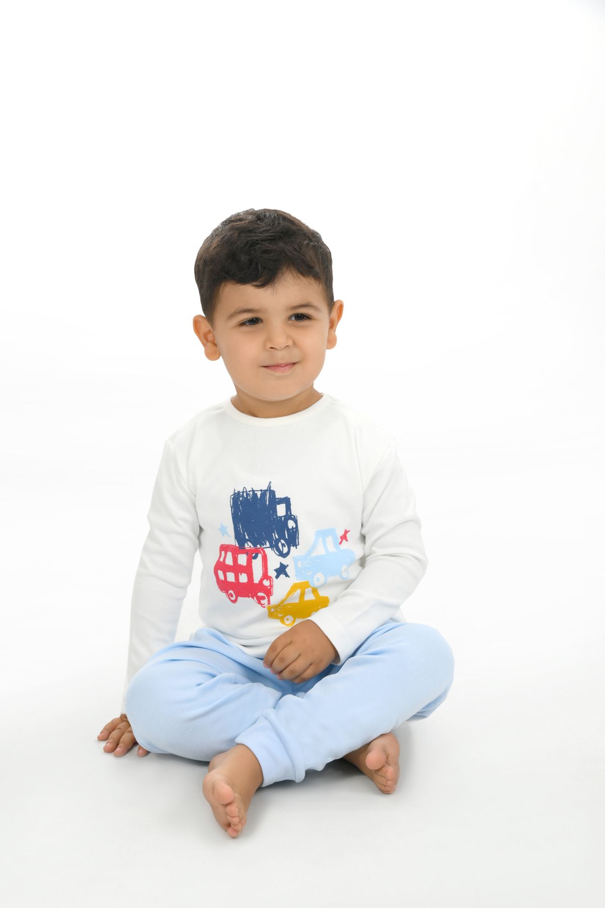 Çocuk Pijama 1-5 Yaş Araba Desen