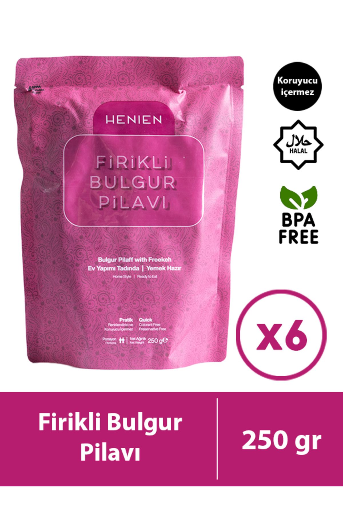 henien 6'lı Hazır FirikliBulgur Pilavı 250 gr...