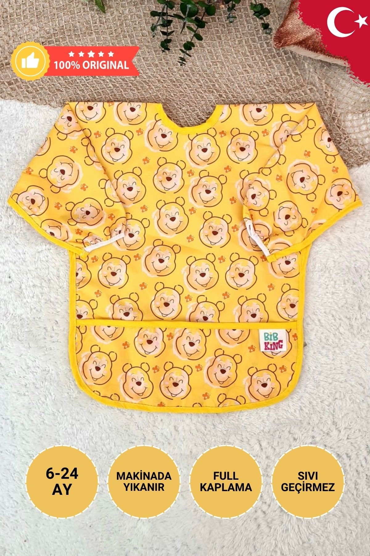 BabydonatBear Desenli SıvıGeçirmez Unisex Akt...