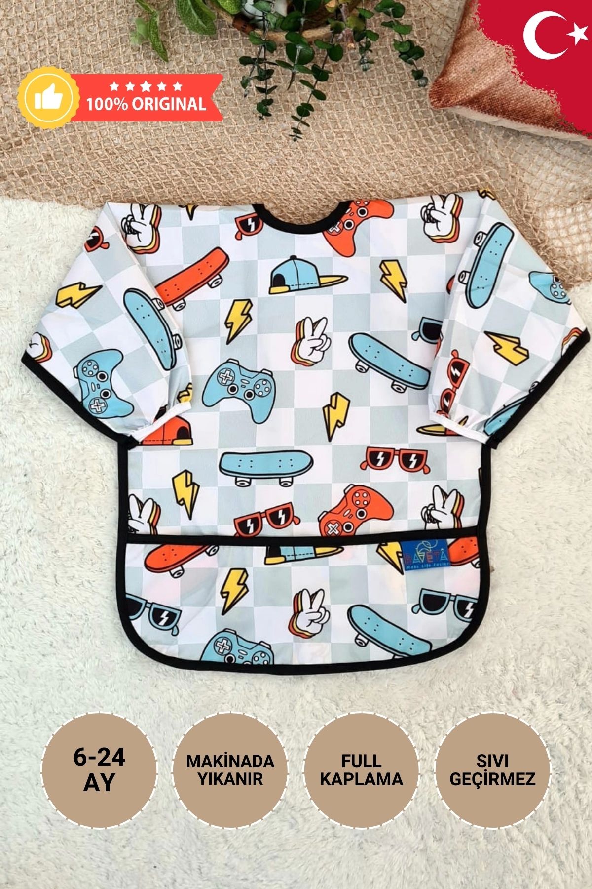 BabydonatPlay Desenli SıvıGeçirmez Unisex Akt...